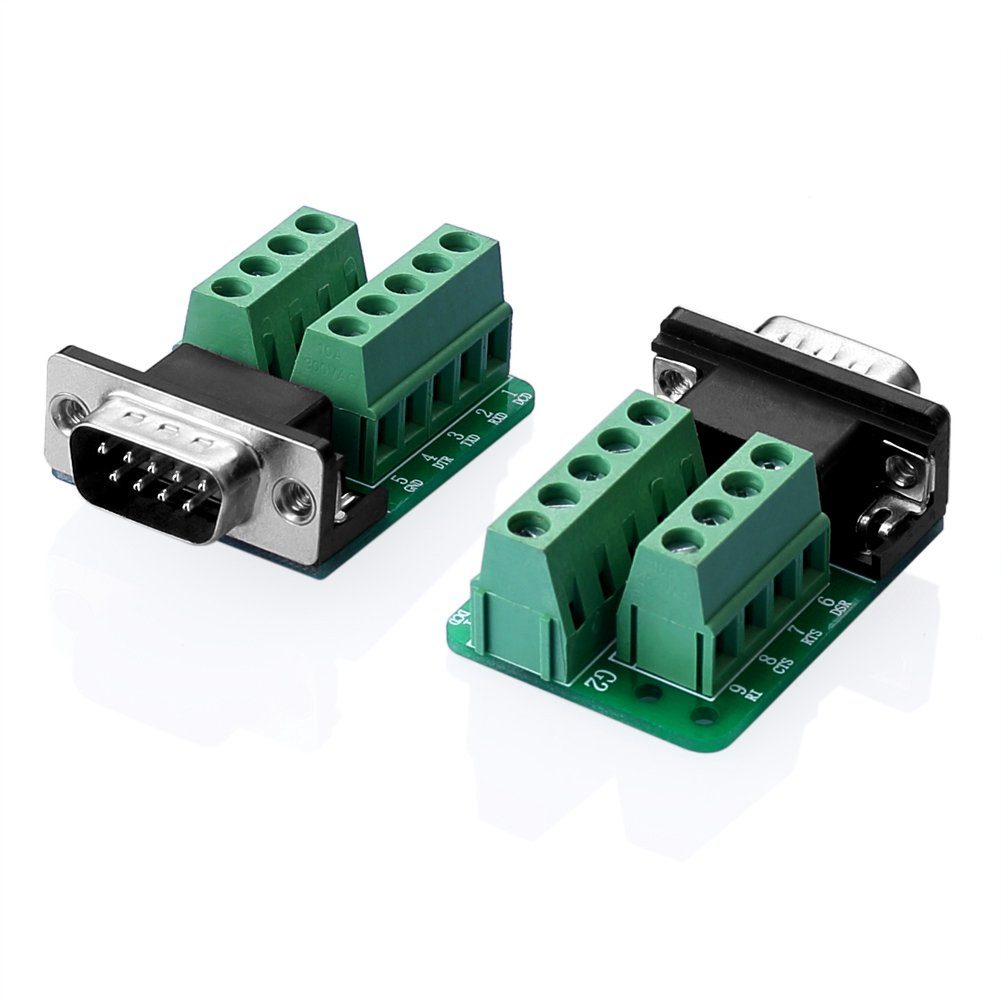 RS232 D-SUB DB9 Stecker zum Klemmenanschluss Signalmodul Adapter