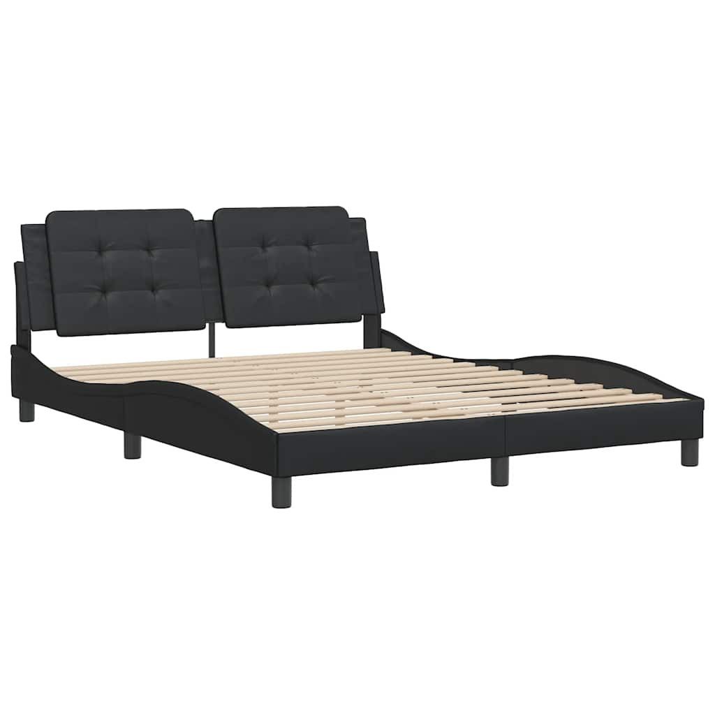 Bett Bettgestell ohne Matratze "Zadar" Schwarz 160x200 cm Kunstleder