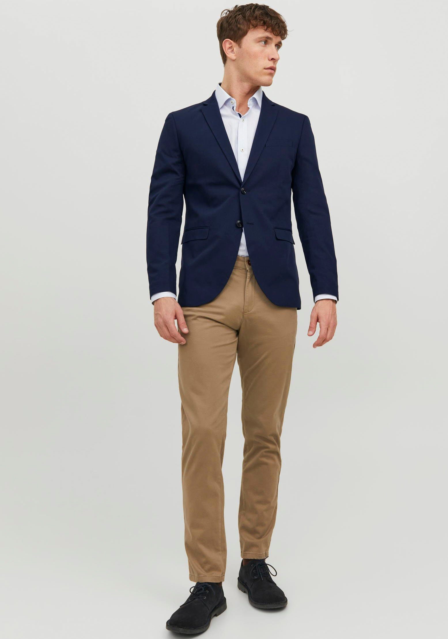 Jack & Jones Sakko JPRFRANCO Blazer mit 2-Knopf-Form und extra schmalem Schnitt unifarben, modisch, slim fit, Kunstfaser. Reduzierter Preis € 60,99. Unverbindliche Preisempfehlung € 79,99