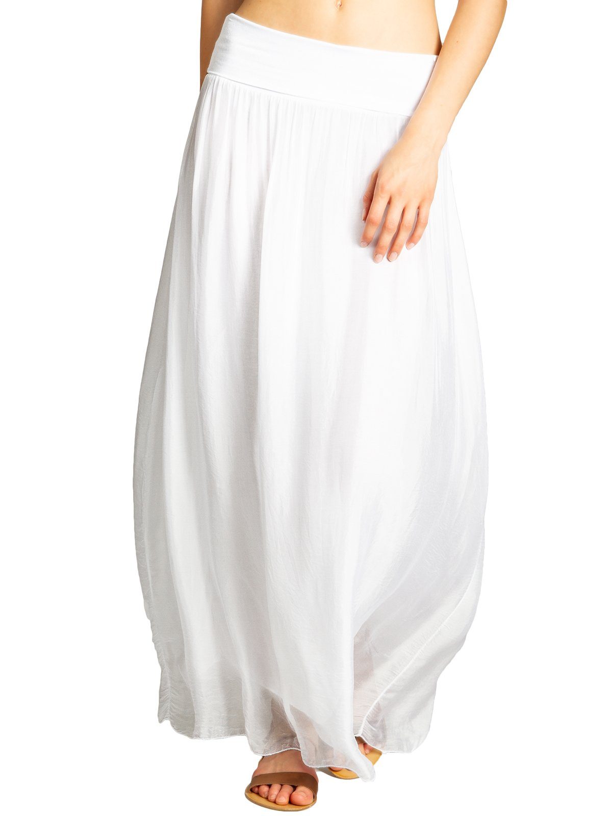 Caspar Faltenrock RO025 eleganter leichter Damen Sommer Rock mit Seidenante günstig online kaufen