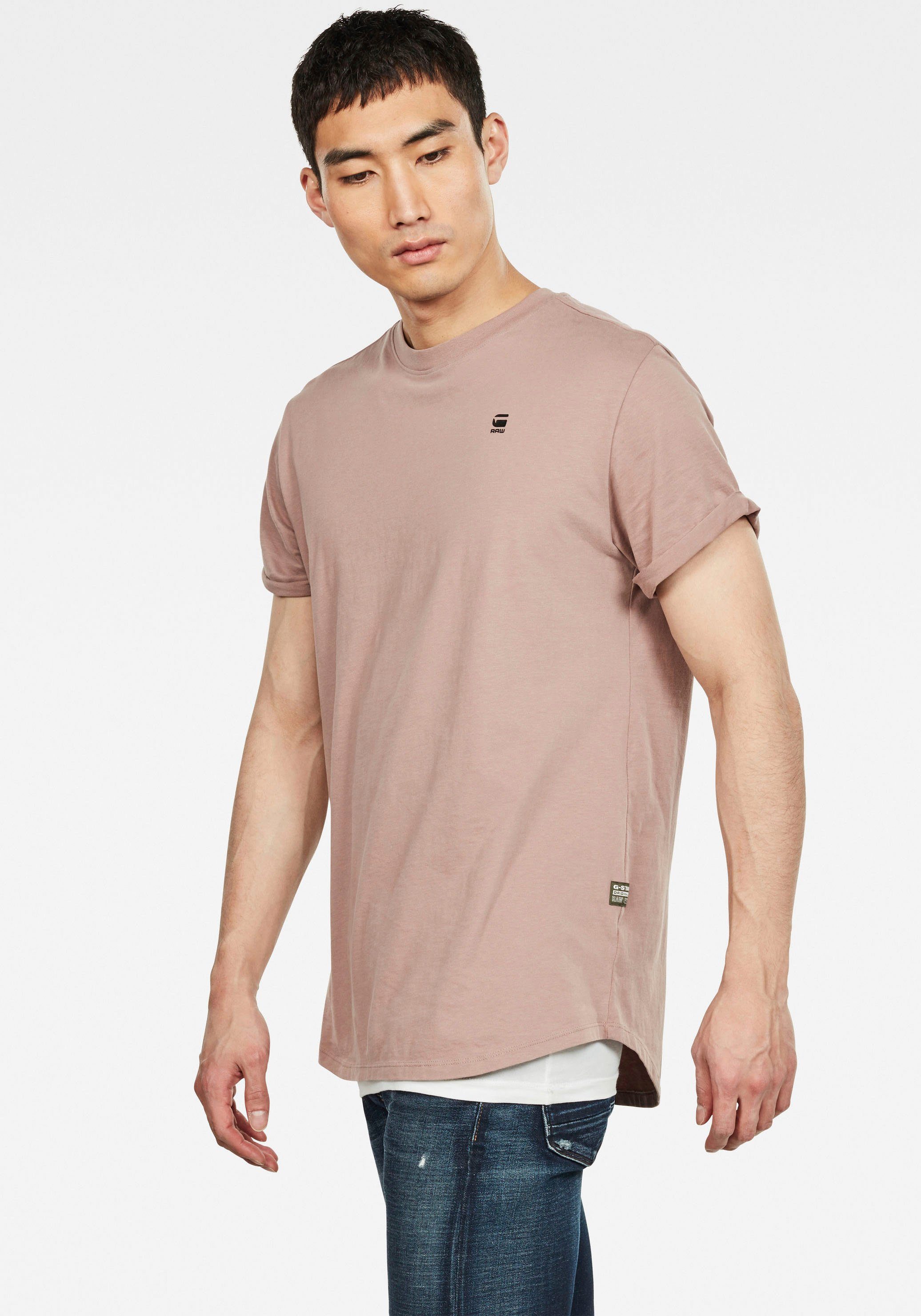 G-Star RAW T-Shirt Lash mit kleinem berry Logo chocolate Stitching