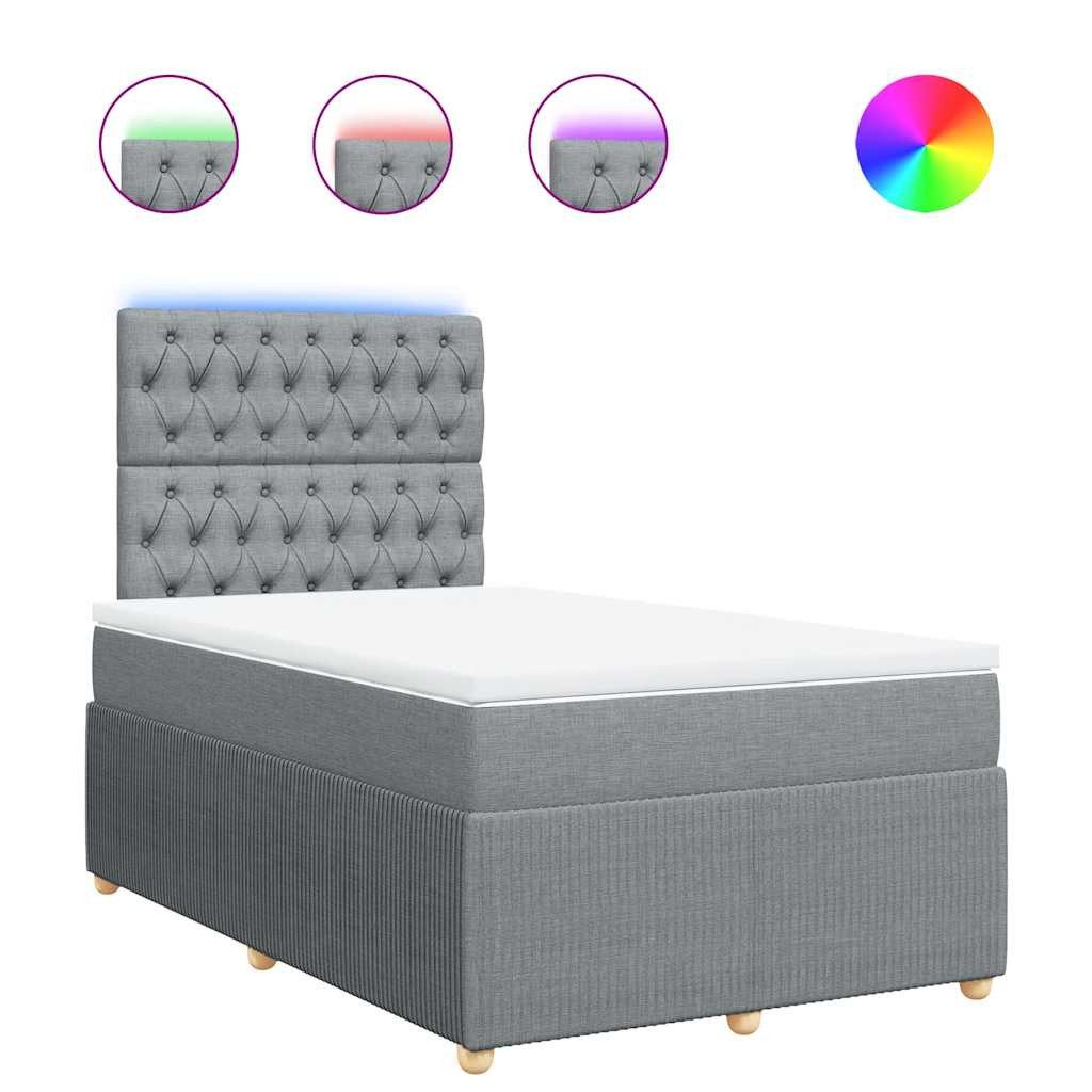 vidaXL Bett Boxspringbett mit Matratze Hellgrau günstig online kaufen