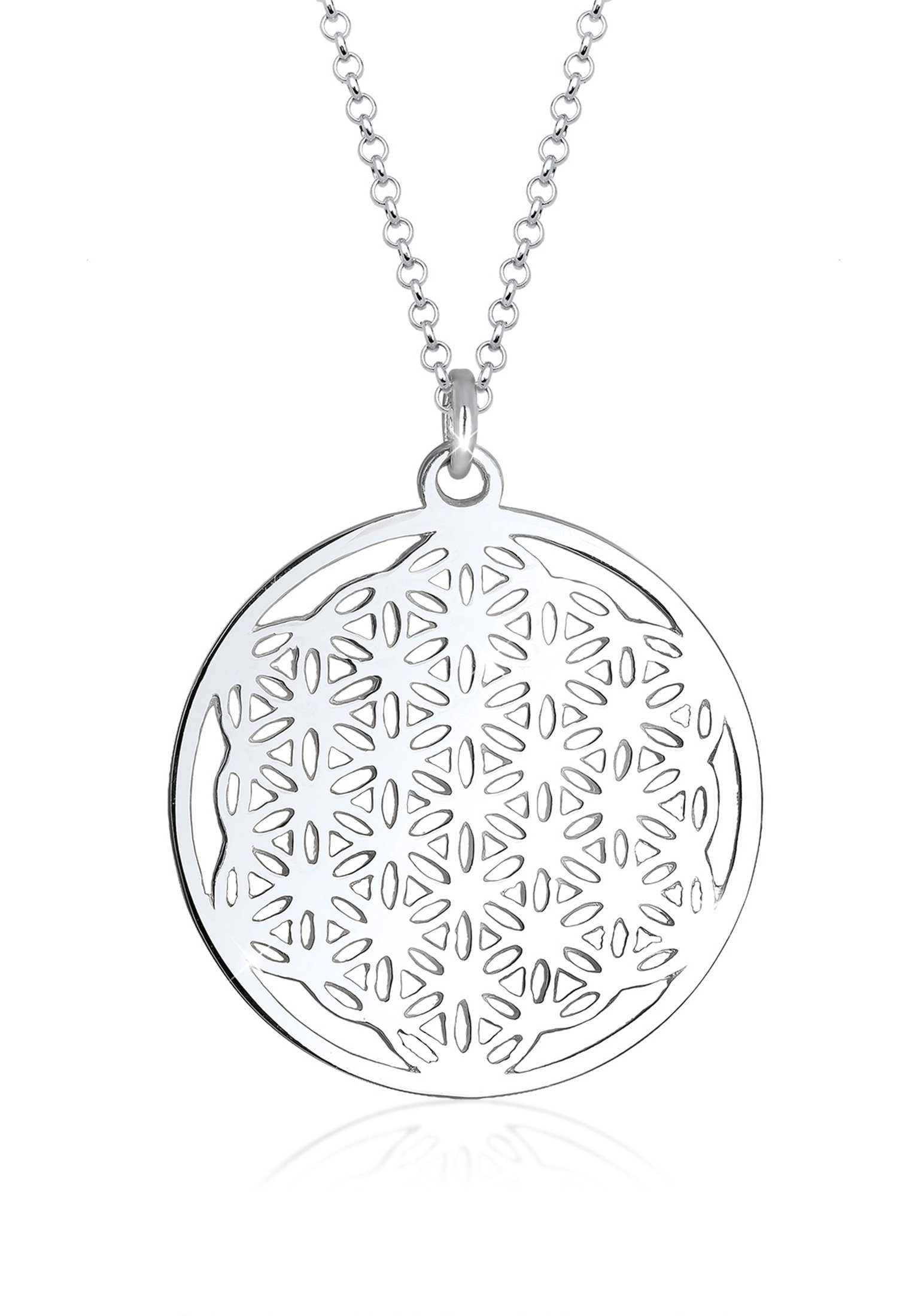 Symbol Ornament mit Silber Anhänger Lebensblume Elli Sterling Kette 925