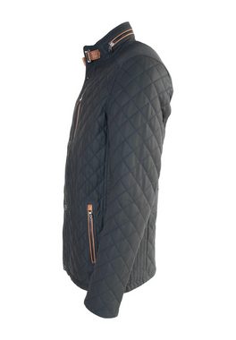 Lolus Lederjacke Apollo Dunkelblau Braun Gesteppte Herren Lang Lederjacke aus weichem Lammnappa Leder