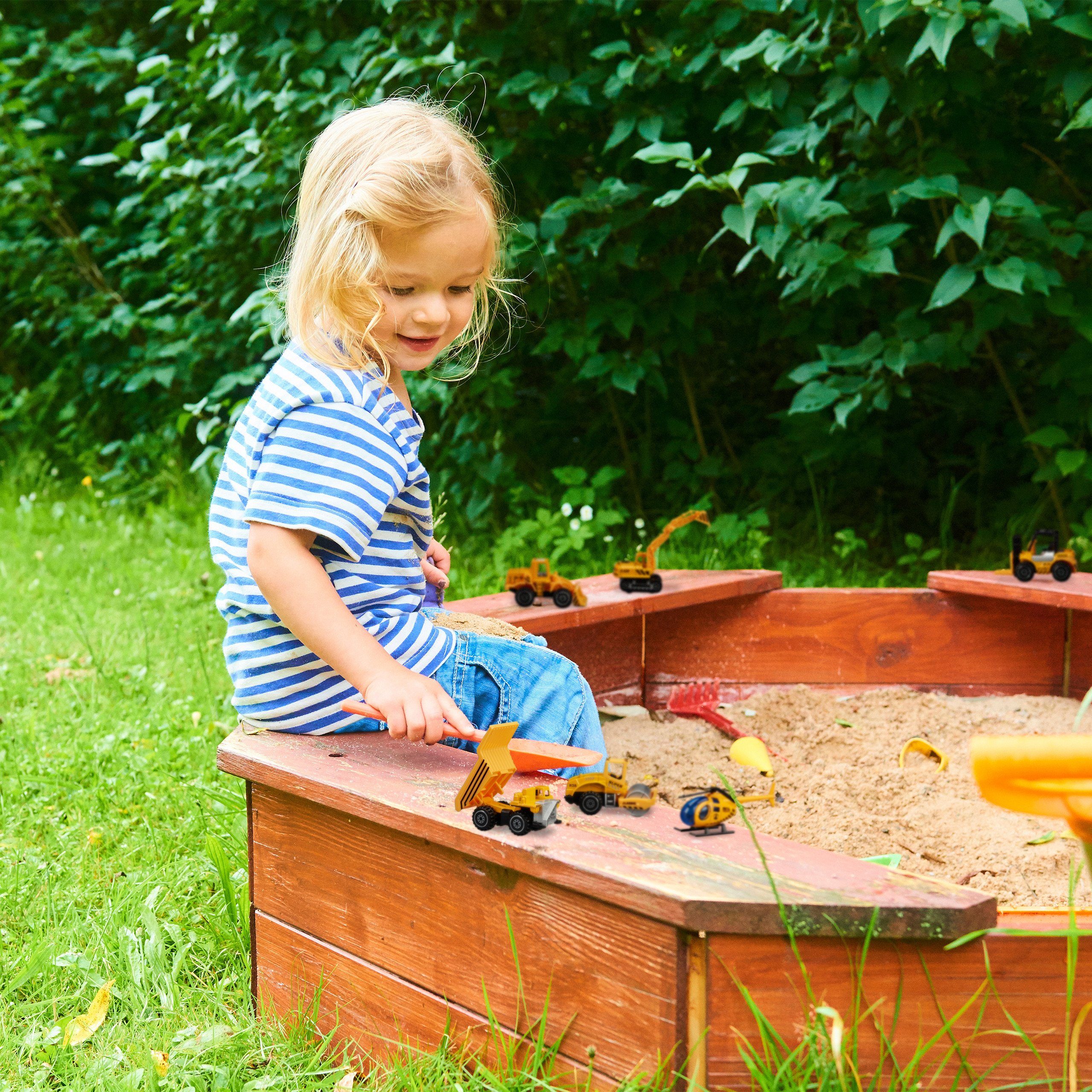 relaxdays Spielzeug-Auto Baustellenfahrzeuge Kinder 6er Set