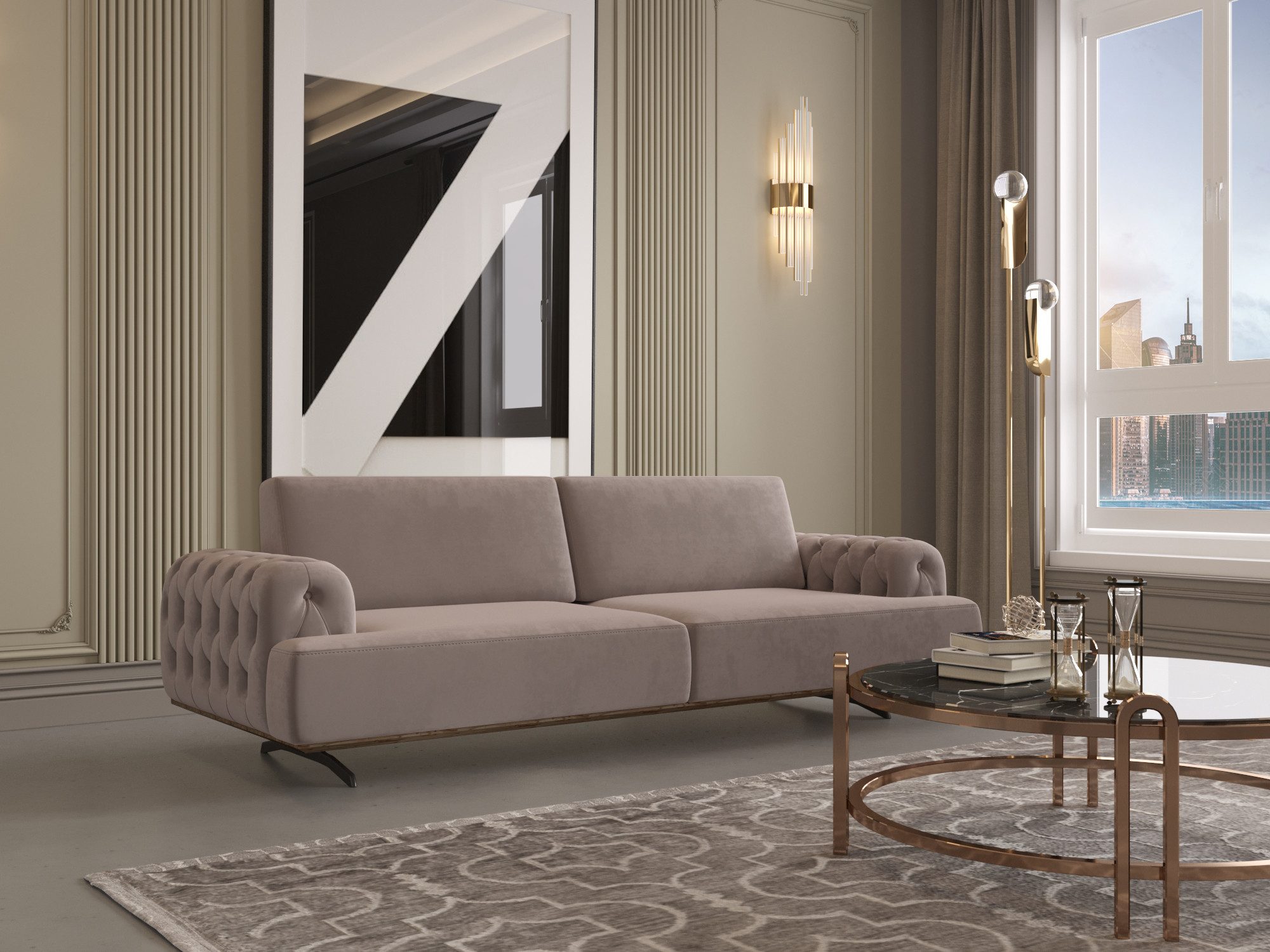 Möbeldreams Chesterfield-Sofa Chesterfield Sofa Modern Verstellbare Rückenlehne