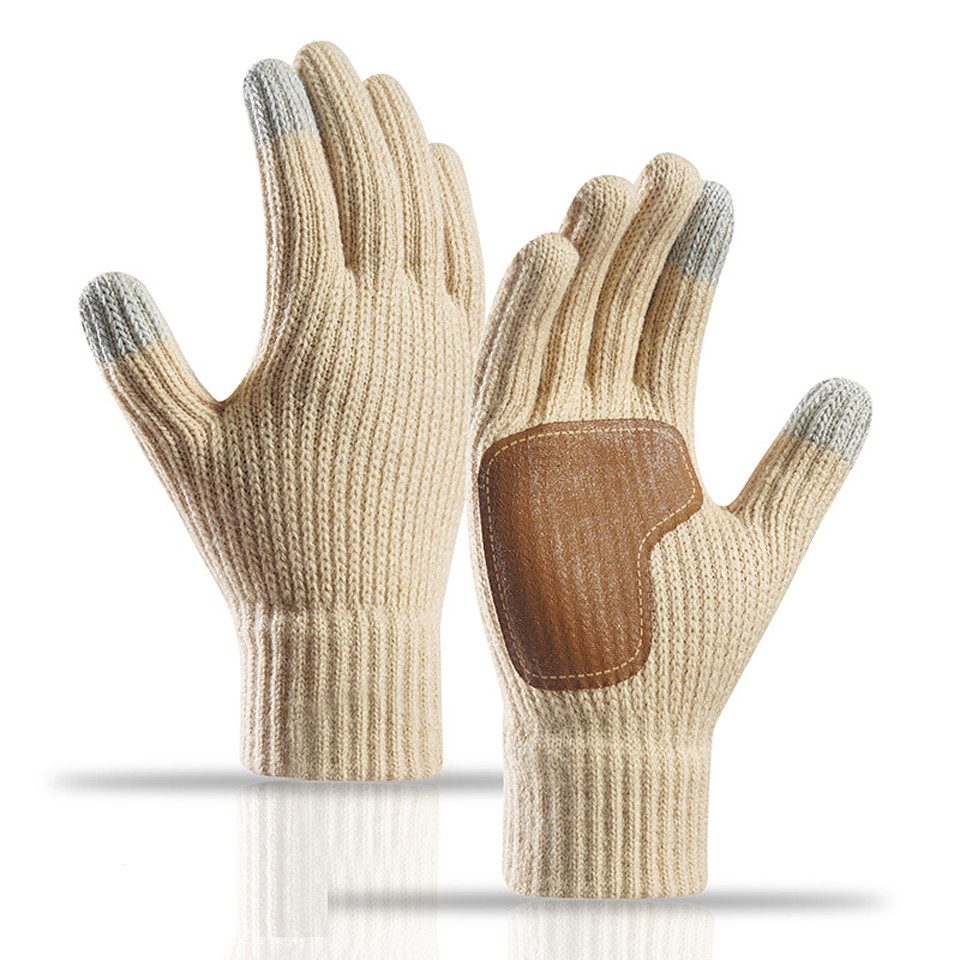 Coonoor Strickhandschuhe Winterstrickhandschuhe, Outdoor-Fahrradhandschuhe, Touchscreen-fähige rutschfeste Thermohandschuhe