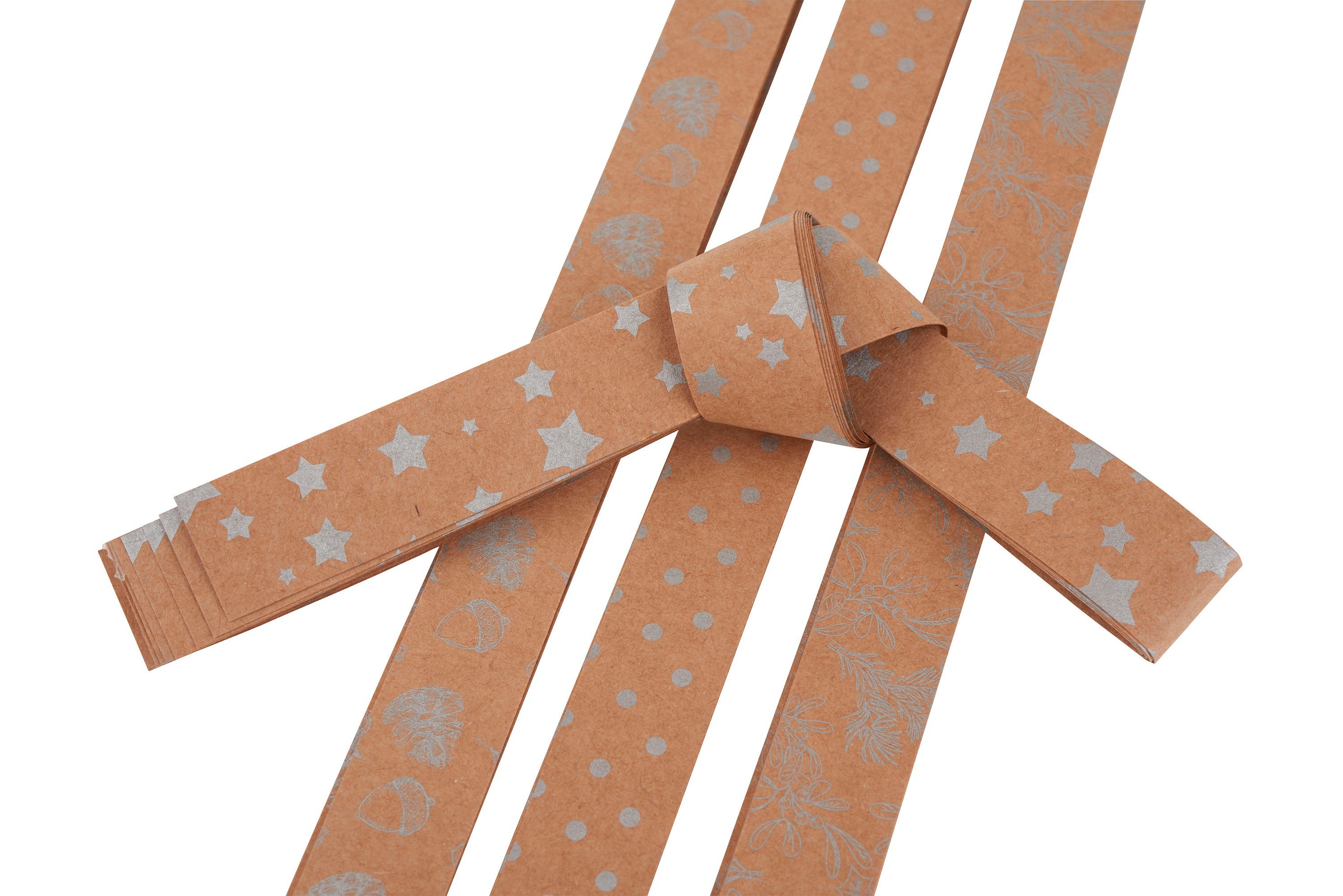 Gebrüder Bertels Papiersterne Papierstreifen Kraftpapier 45 cm x 1,5 cm, 24 Stück