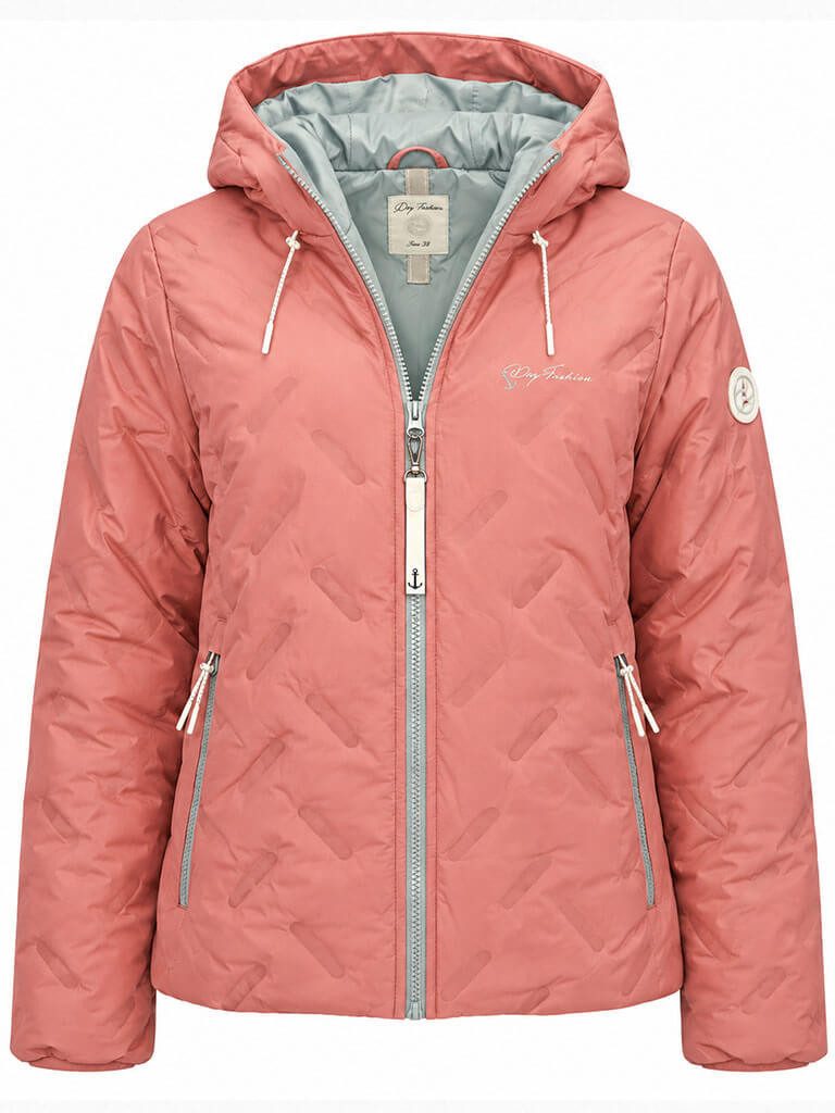 Dry Fashion Steppjacke Damen Steppjacke Scharbeutz - Gesteppte Outdoor-Jacke Winterjacke Wind- & wasserabweisend, Tailliert, Gefüttert, Verstellbare Kapuze