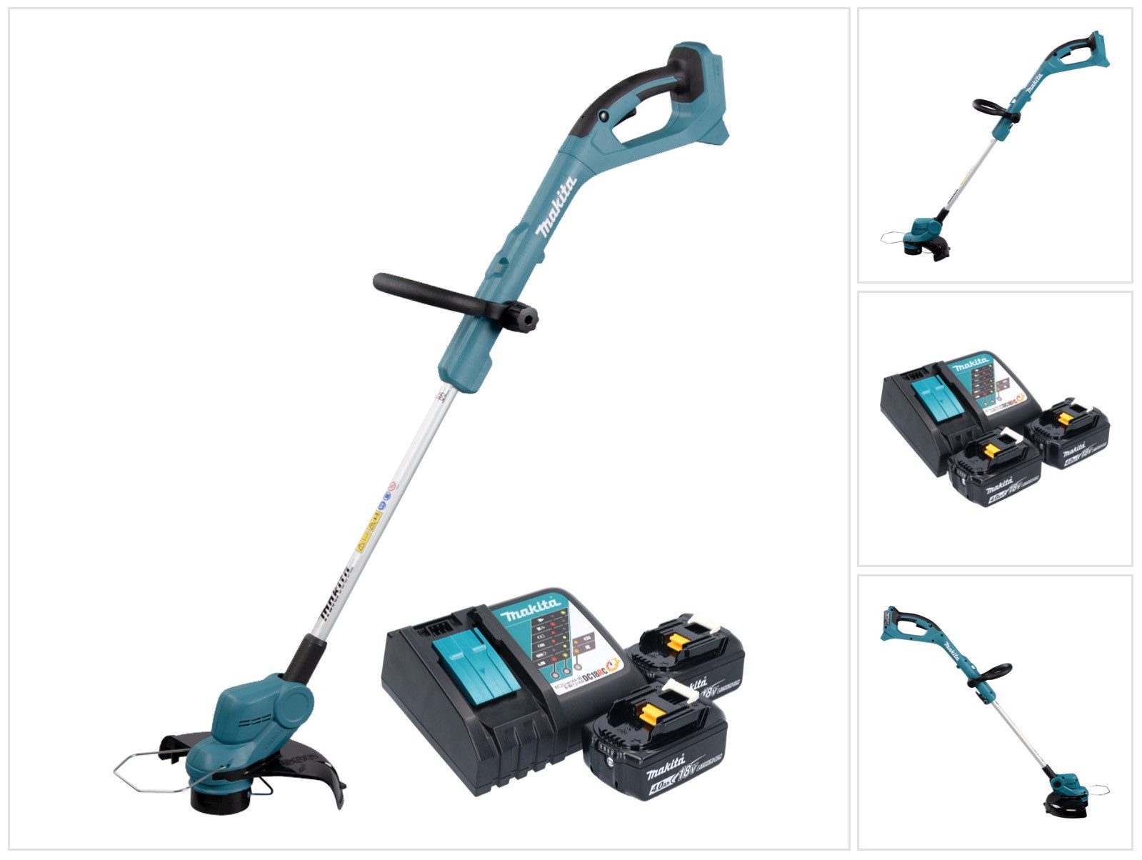 Makita Akku-Rasentrimmer DUR 193 RM Akku Rasentrimmer 18 V 260 mm + 2x Akku 4,0 Ah + Ladegerät