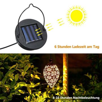 DTC GmbH LED Solarleuchte LED Solarlampen für Außen Hängend, IP44 Wasserdicht, LED Gartenleuchte, für Garten Deko Balkon