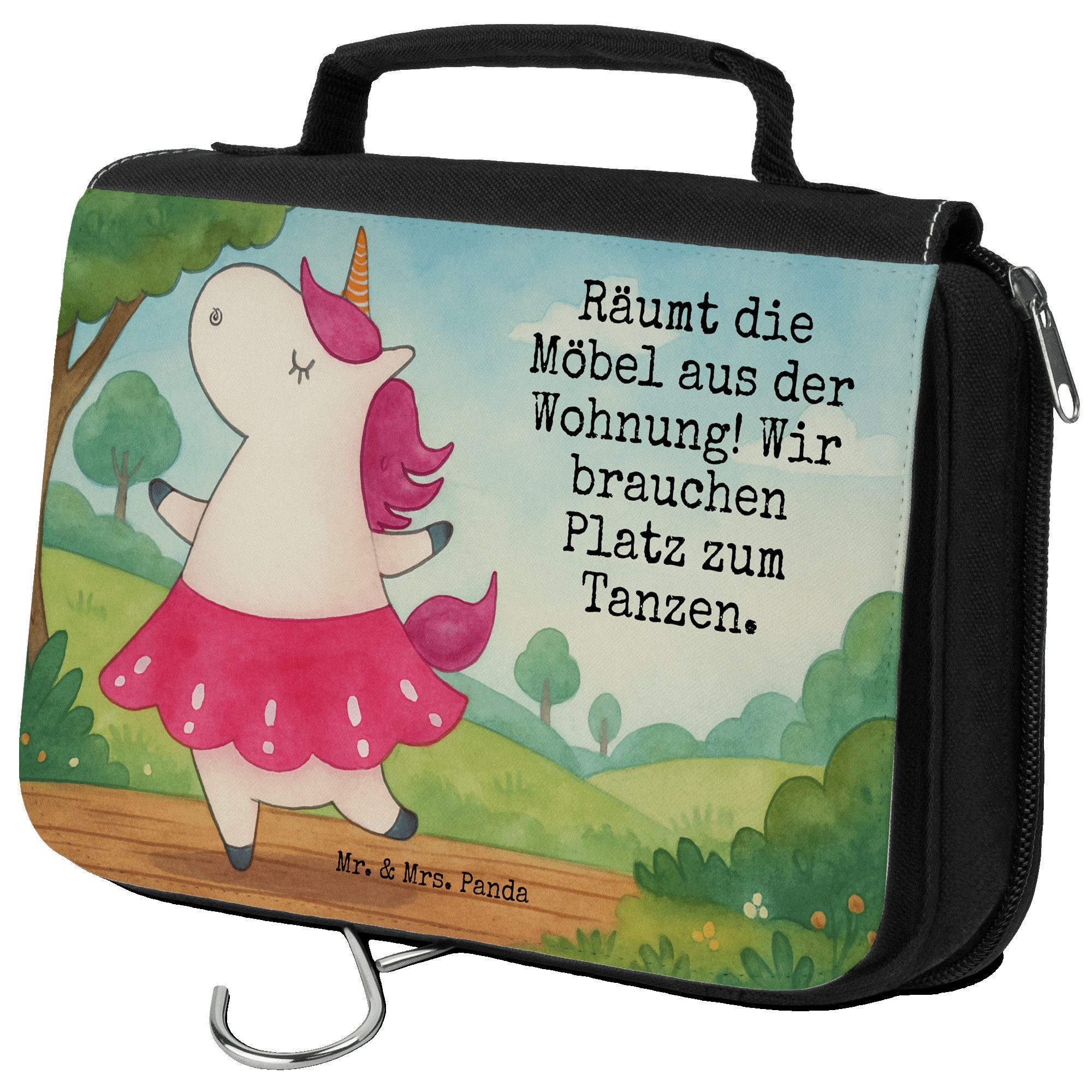 Kulturbeutel Einhorn Ballerina Design, Kosmetikbeutel, Weiß, kulturtäschchen, Unic