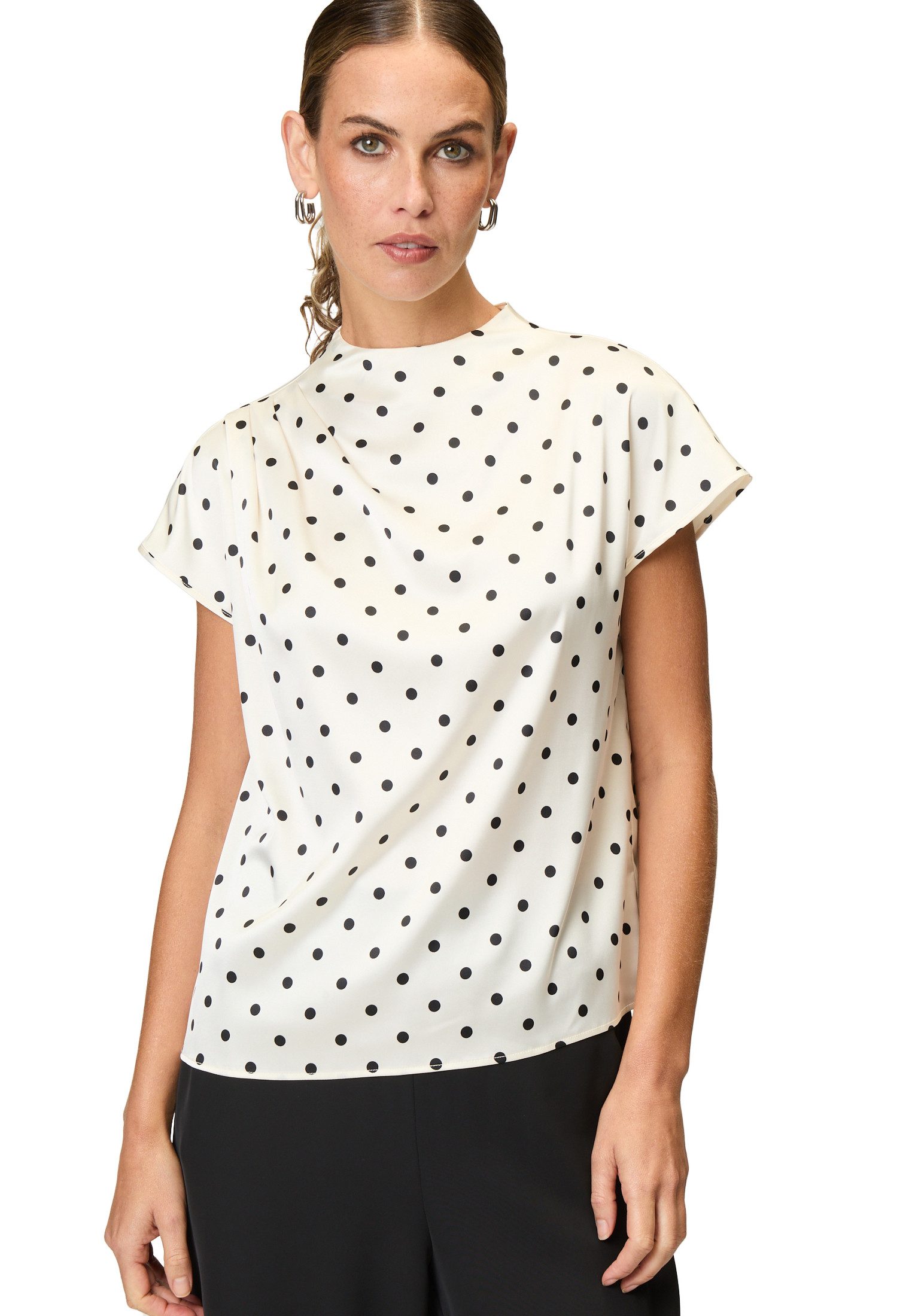 Satinbluse zero Satinbluse mit Punkten