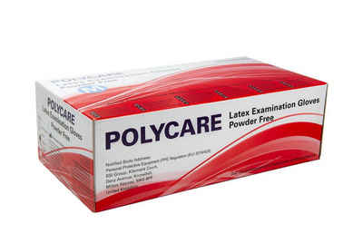 Polycare Einweghandschuhe Polycare Latexhandschuhe ungepudert - 100 Stück