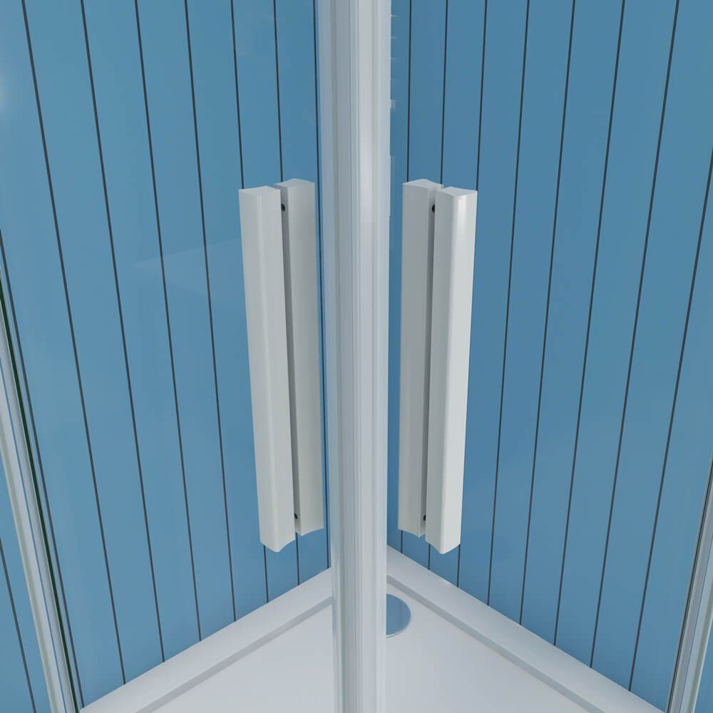 duschspa Eckdusche Eckeinstieg Duschkabine Duschtür Schiebetür mit Duschwanne Duschtasse, BxT: 70x70 cm, Einscheibensicherheitsglas, Set, mit Duschwanne