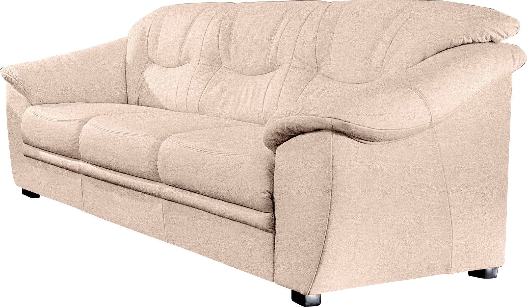 sit&more 3-Sitzer Savona, B: 198 cm, Federkern, Komfortsitzhöhe 46 cm, optional Schlaffunktion, Liegefläche 190x137cm, Stoff- & Lederauswahl
