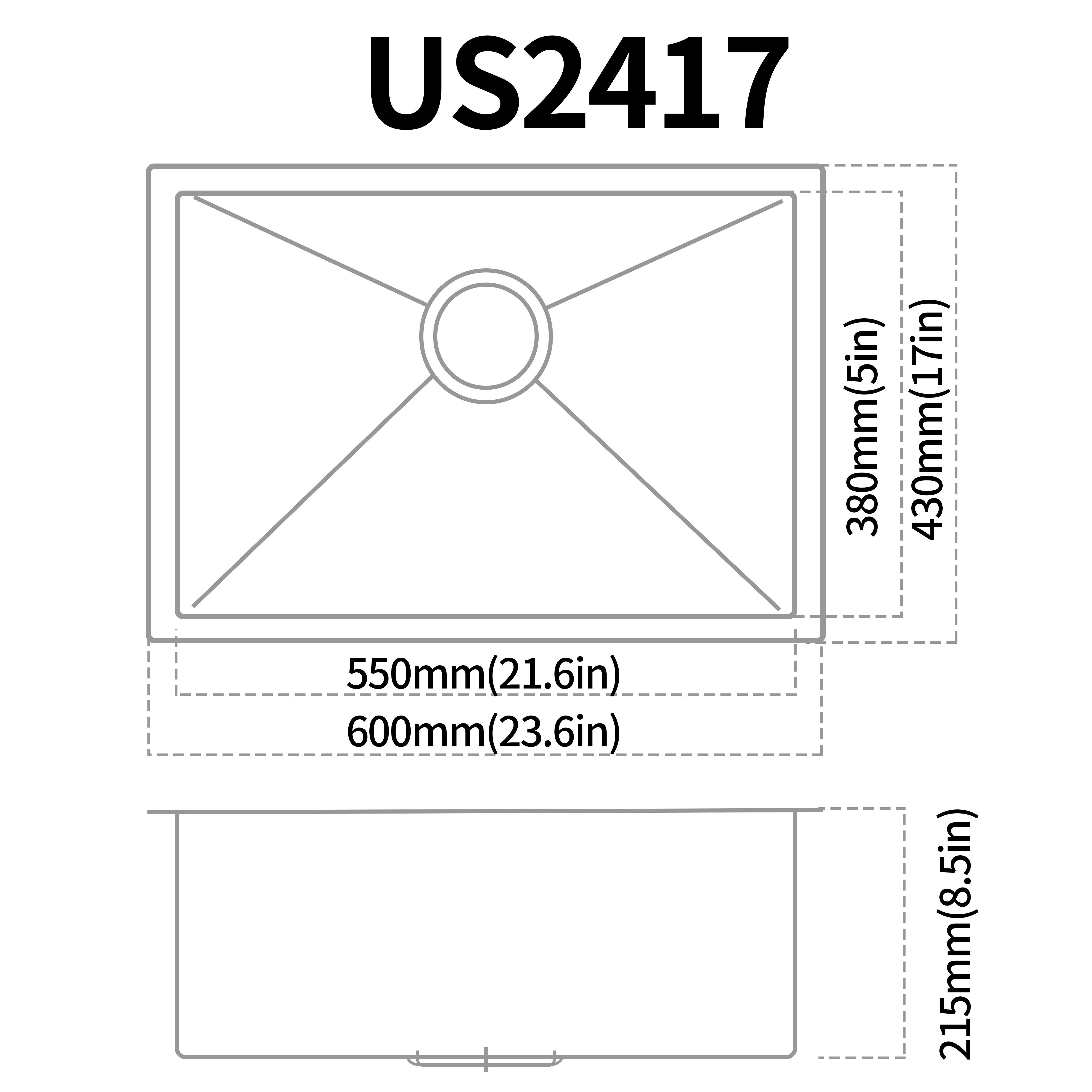 HomeGuru Küchenspüle Lebensmittelqualität Küchenspüle 60x45x21.5 cm schwarz, rechteckig, 60.0/43.0 cm, (Packung)