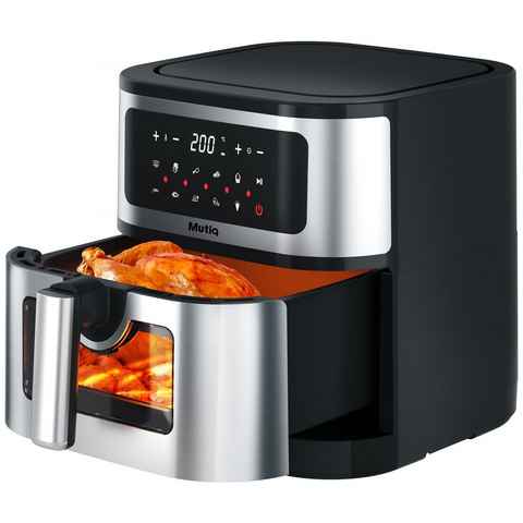 Senmudi Heißluftfritteuse 7.5LXXL Air fryer Visuelle heissluftfriteuse LED-Touchscreen, 1800,00 W, 10 Kochprogramme, digitales Display