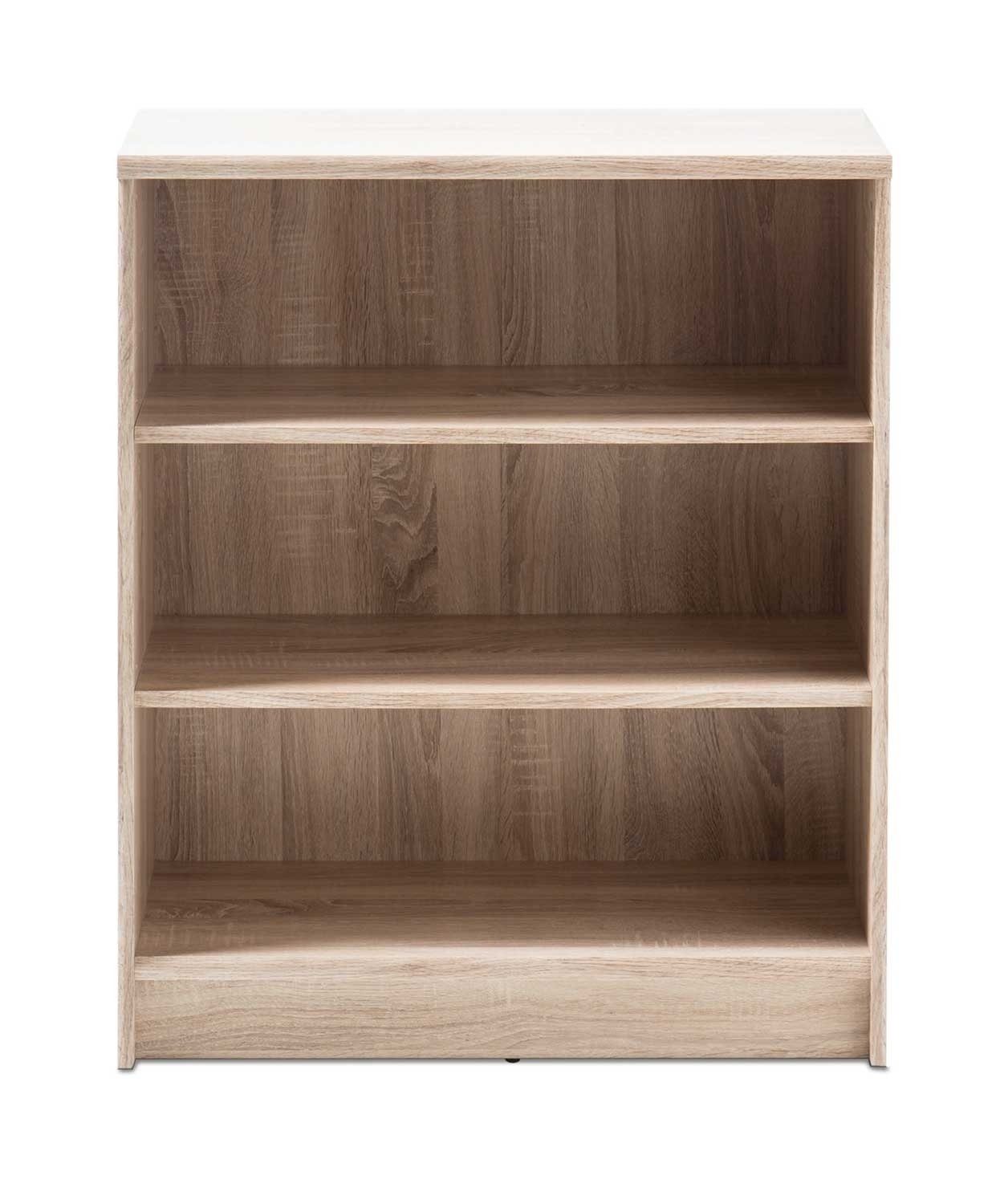 Bücherregal OPTIMUS, Eiche Sonoma Dekor, 3 Fächer, mit 2 Einlegeböden, B 72 x H 86 x T 34 cm