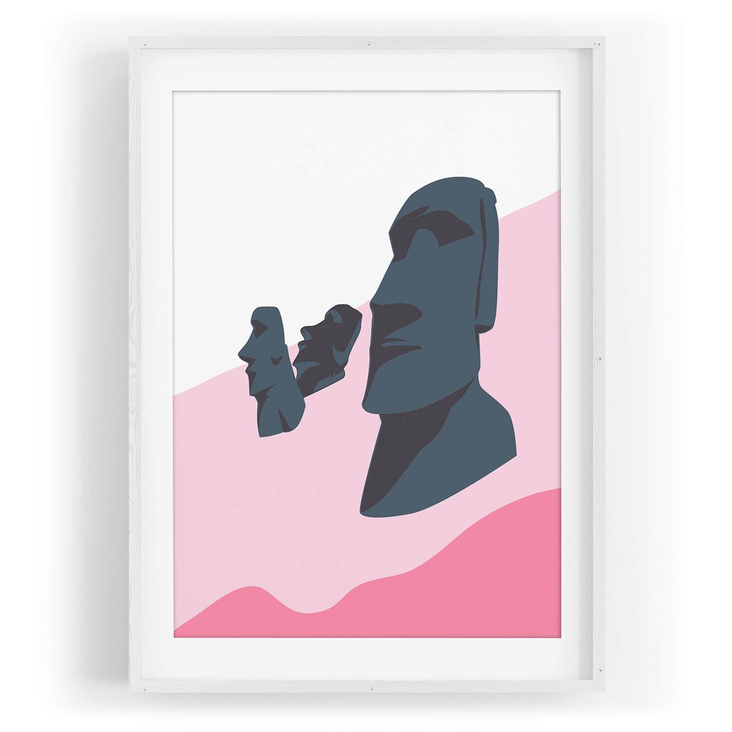 Sinus Art Wandbild Osterinsel Statuen Köpfe Illustration Dekorativ. € 35,00