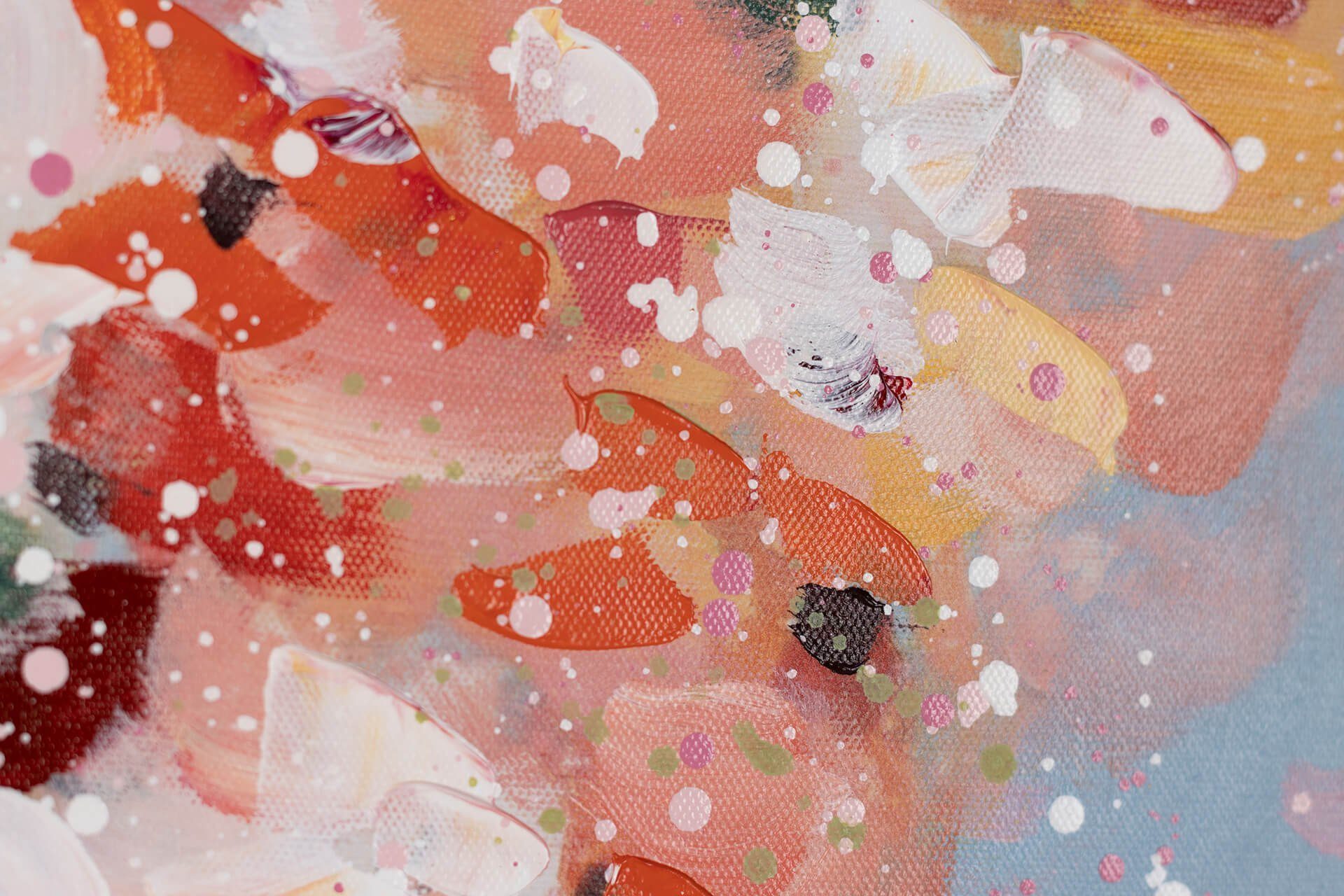 Soul Wohnzimmer HANDGEMALT KUNSTLOFT Gemälde Leinwandbild Wandbild Blossom 100% 60x90 cm,