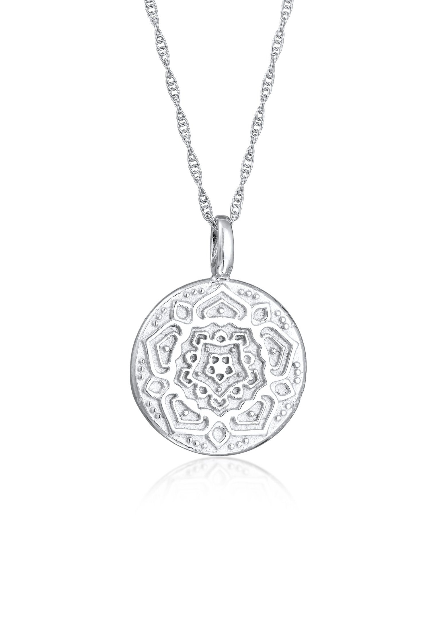 Elli Kette mit Anhänger Mandala Anhänger Rund 925 Silber, Kreis