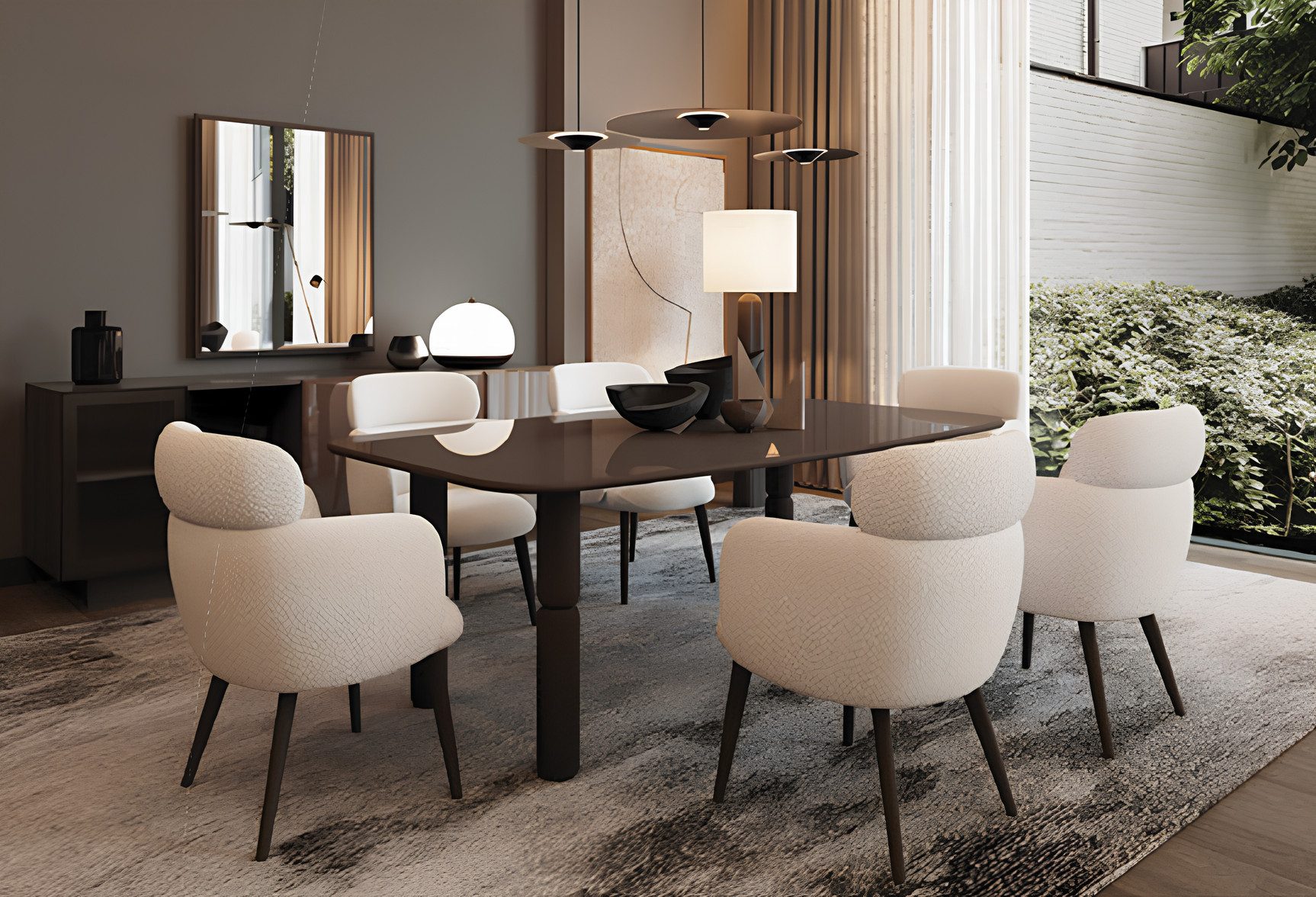 JVmoebel Essgruppe Esszimmer-Set von JVMoebel in Braun-beige mit Tisch und Stühlen