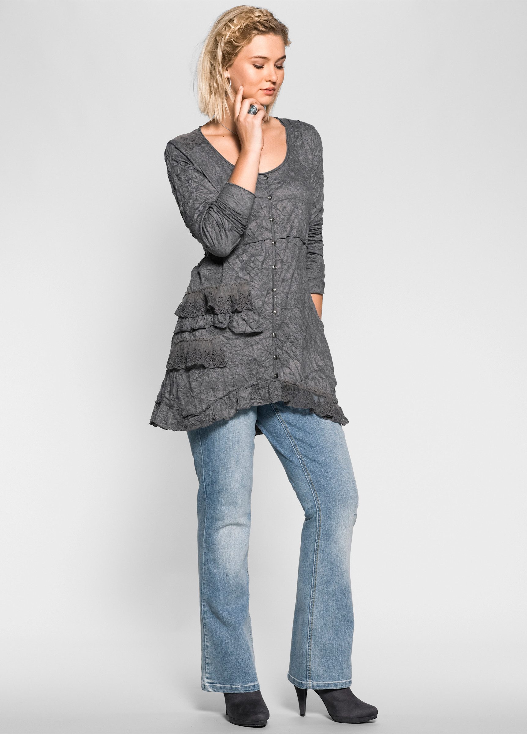 sheego by Joe Browns Bequeme Jeans Bootcut-Jeans . mit Pailletten am Bund günstig online kaufen