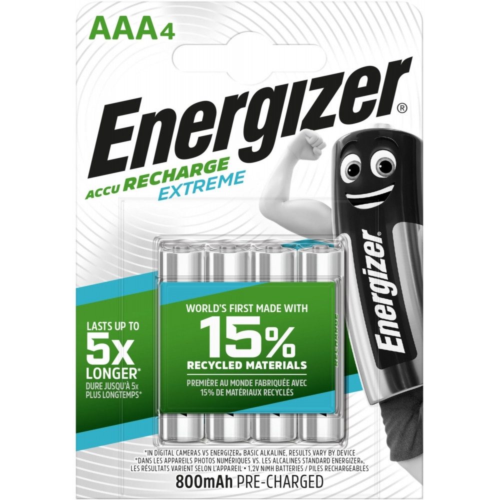 Energizer Energizer NiMH Extreme AAA Akku 4er Blister für Telefone Akku-Set NiMH, Empfohlen für Schnurlosetelefone