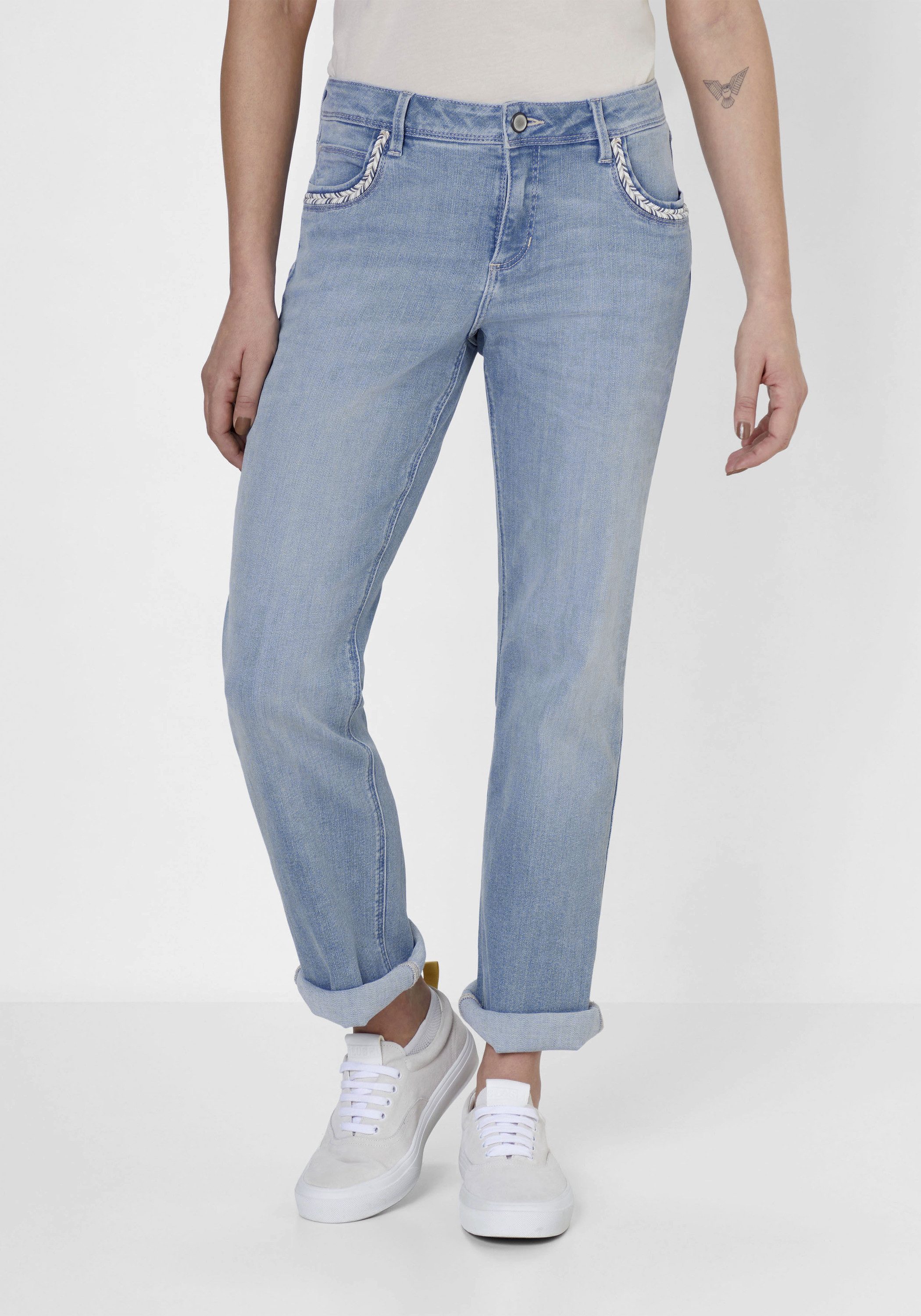 Paddock's Straight-Jeans LARA Straight Fit Jeans für Damen mit Motion & Comfort Stretch