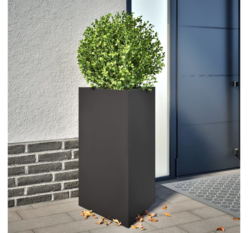 Thumbnail - vidaXL Hochbeet Pflanzkübel 2 Stk Schwarz Dreieckig 50x43x75 cm Stahl