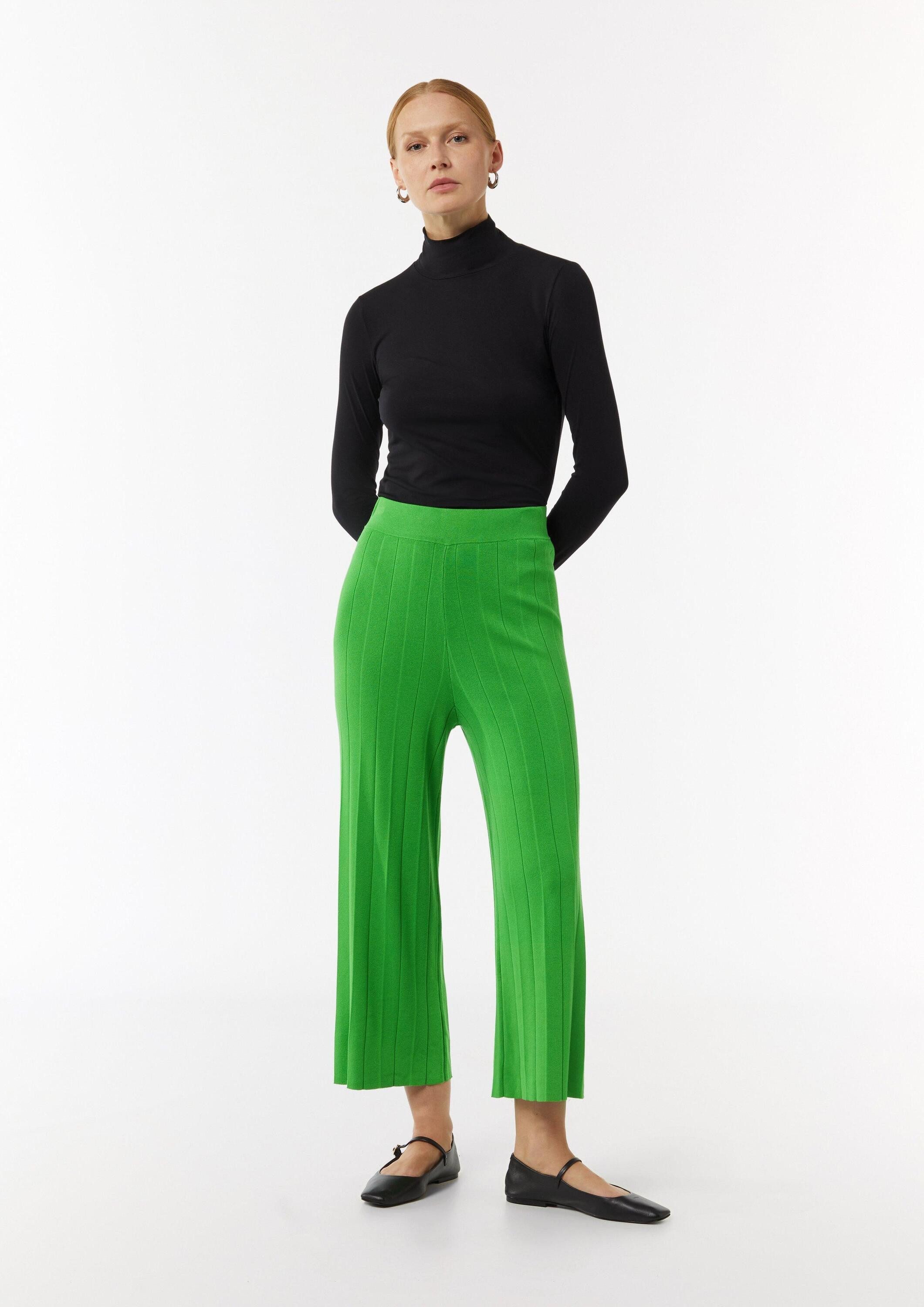 comma Culotte Hose Culotte mit Rippstruktur