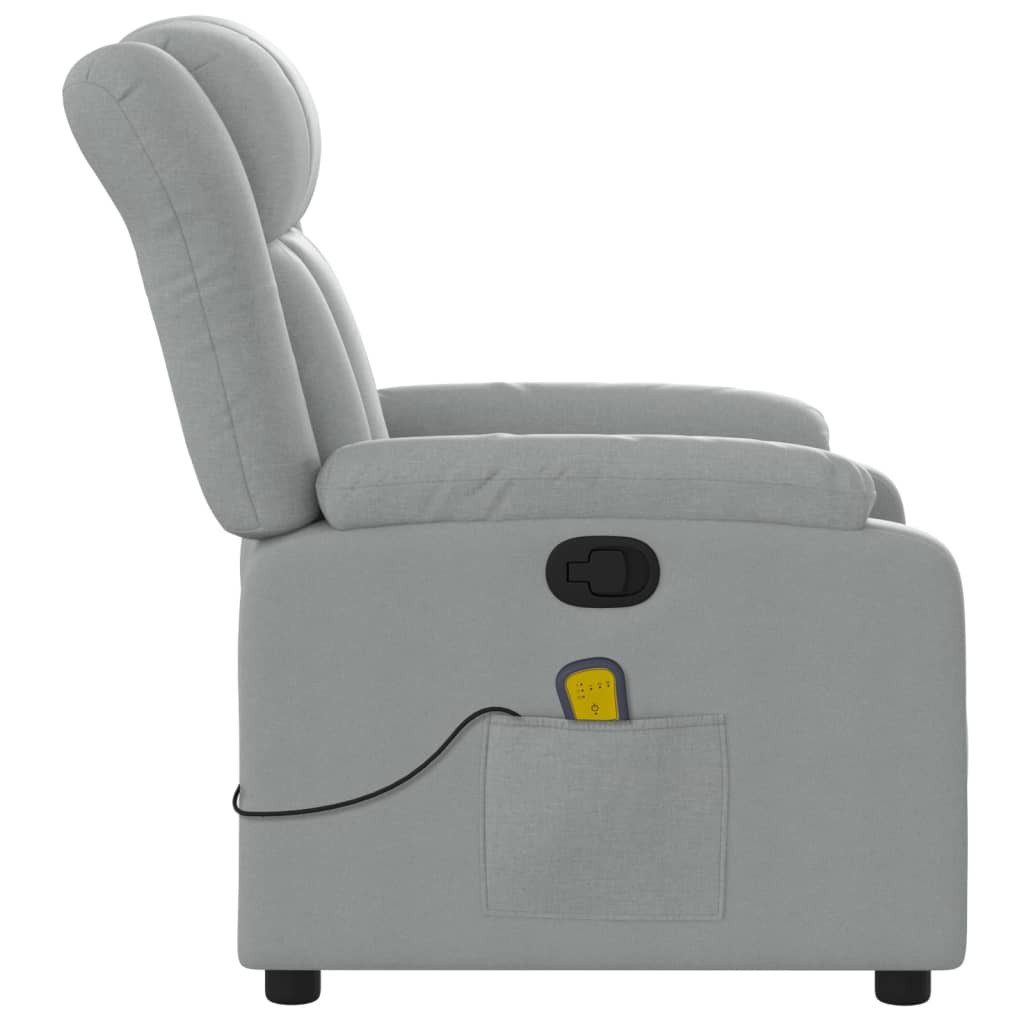 vidaXL Sessel Massage-Relaxsessel, hellgrauer Stoff (1-St)