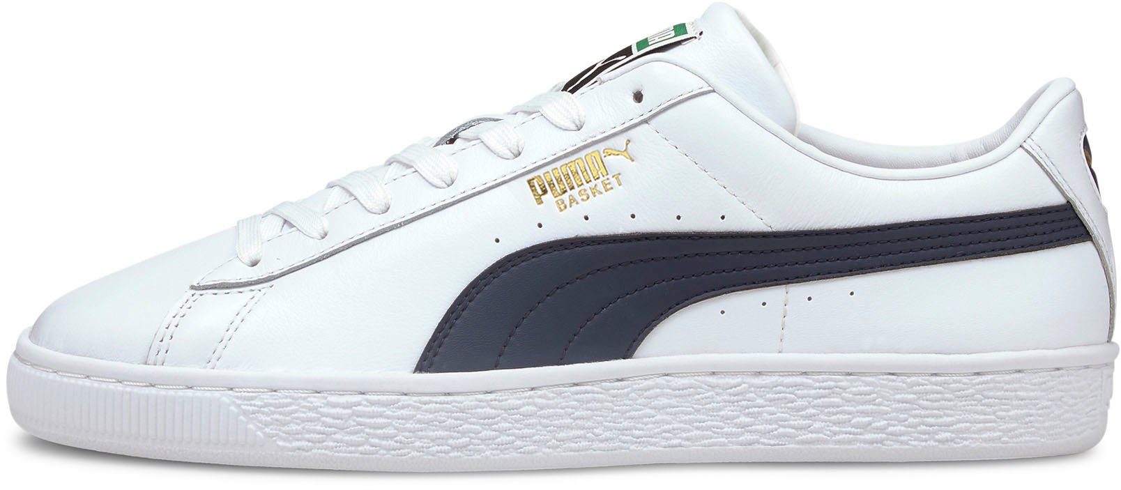 PUMA Basket Classic weiß-dunkelblau-goldfarben Sneaker XXI