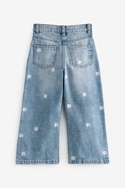Next Weite Jeans Jeans mit weitem Bein und Blumenstickereien (1-tlg)