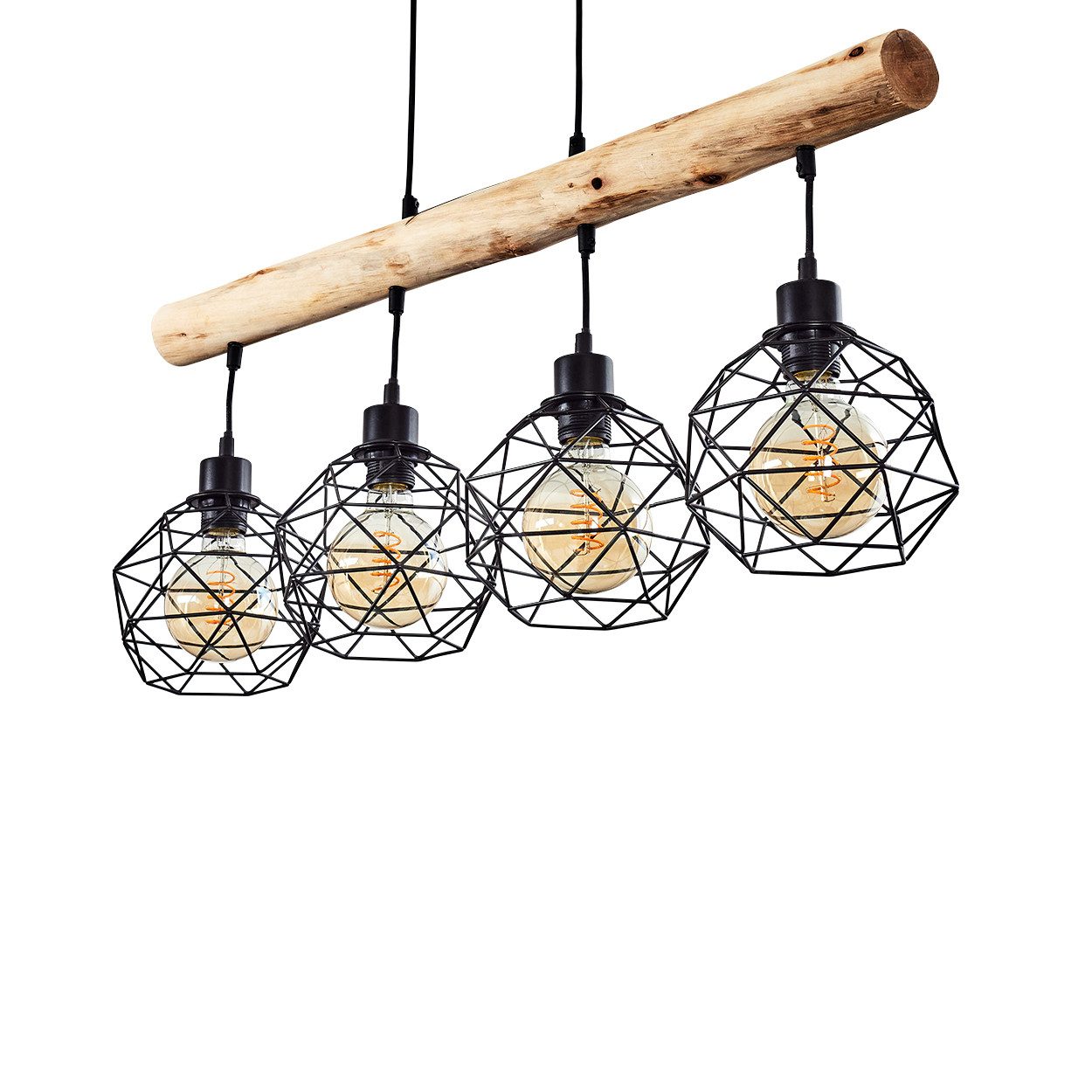 hofstein Pendelleuchte »Torano« längliche Hängelampe aus Metall/Holz in Sch günstig online kaufen