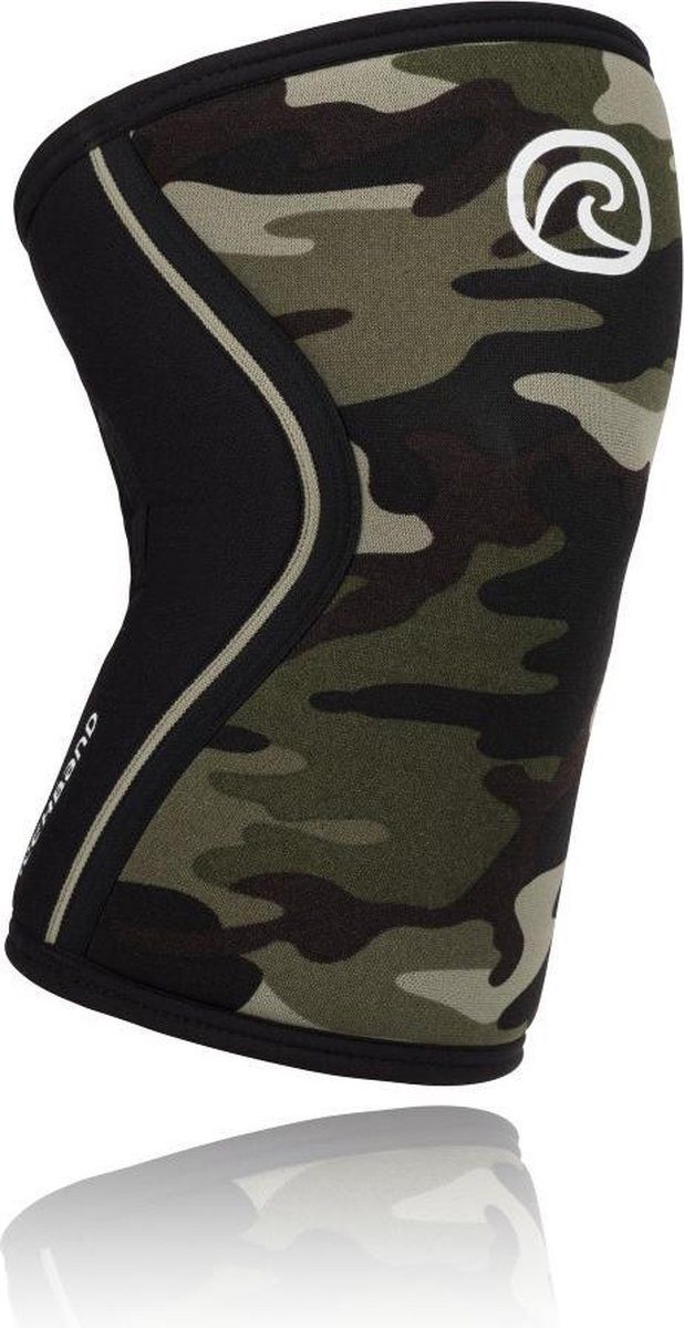 REHBAND Knieorthese RX Kniebandage - 7 mm - schwarz/Camouflage - XS (1-tlg), mittlere Unterstützung