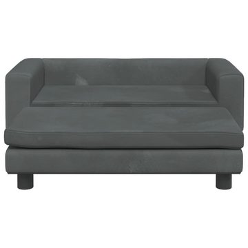 vidaXL Kindersofa Kindersofa mit Hocker Dunkelgrau 100x50x30 cm Samt Kindercouch Kinderm