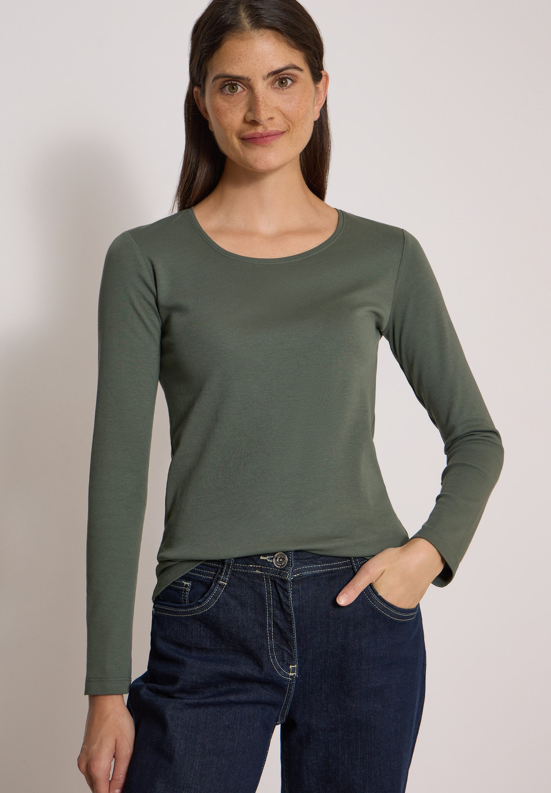 CECIL Langarmshirt aus reiner Baumwolle