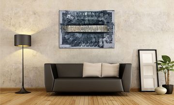 WandbilderXXL Gemälde Dark Unknown 120 x 80 cm, Abstraktes Gemälde, handgemaltes Unikat