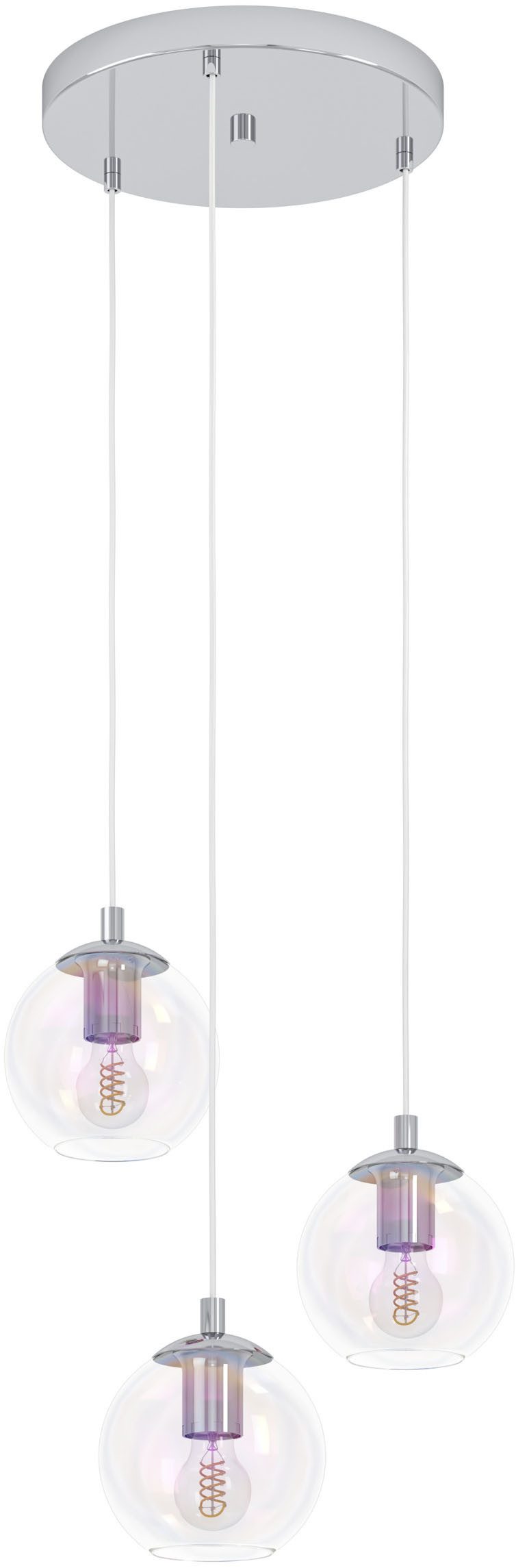 EGLO Hängeleuchte ARISCANI 2 Pendellampe - Stahl - E27 - 3X60W - IP20, ohne Leuchtmittel, Hängelampe, Deckenlampe, Wohnzimmer, Esszimmer, H110 x Ø42,5 cm