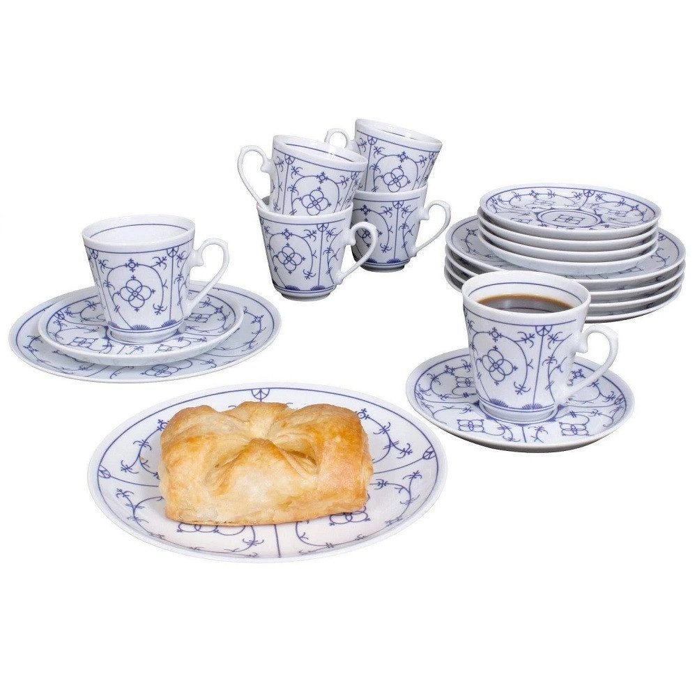 Winterling® Porzellan Germany Kaffeeservice Winterling Indischblau Kaffee Service 18-tlg., 6 Personen, Porzellan