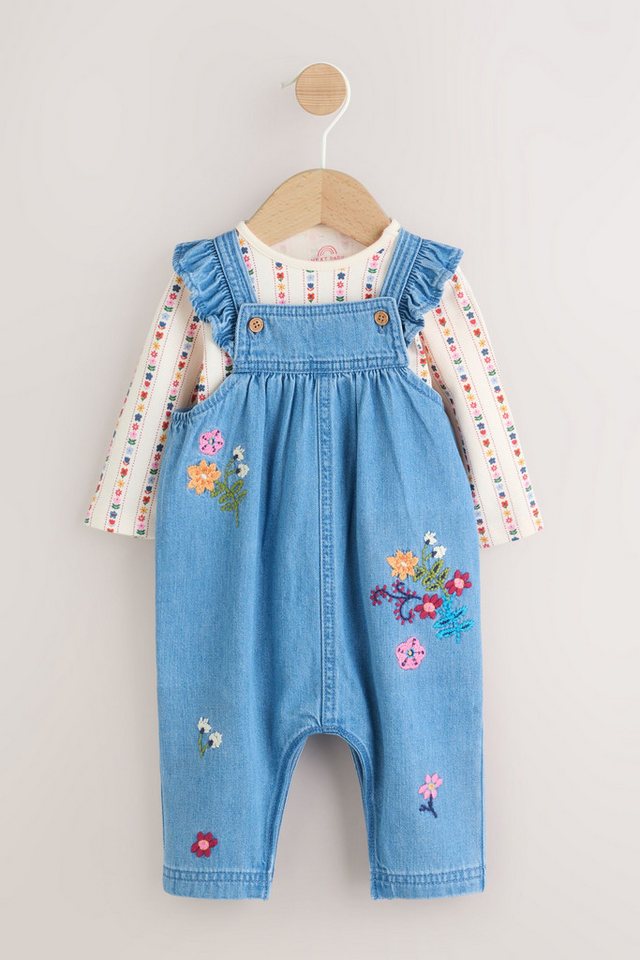 Next Latzhose Baby-Latzhose und Langarm-Bodysuit im 2er-Set (2-tlg)
