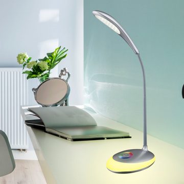Globo LED Tischleuchte, LED-Leuchtmittel fest verbaut, Neutralweiß, Farbwechsel, Schreibtischleuchte Touch Farbwechsel Tischlampe Touch dimmbar