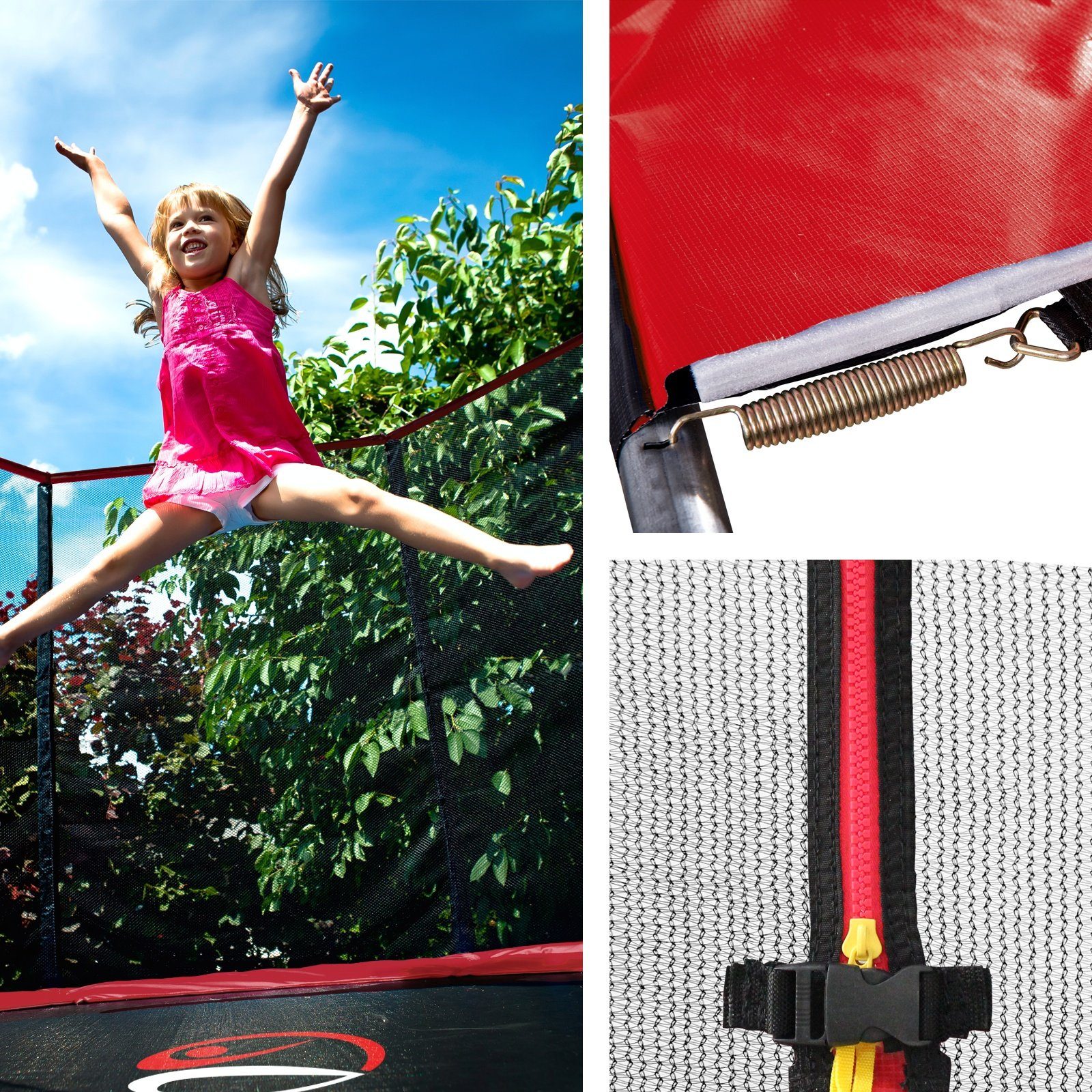 Gartentrampolin Komplettset Bis 490cm - Mit Sicherheitsnetz & Leiter