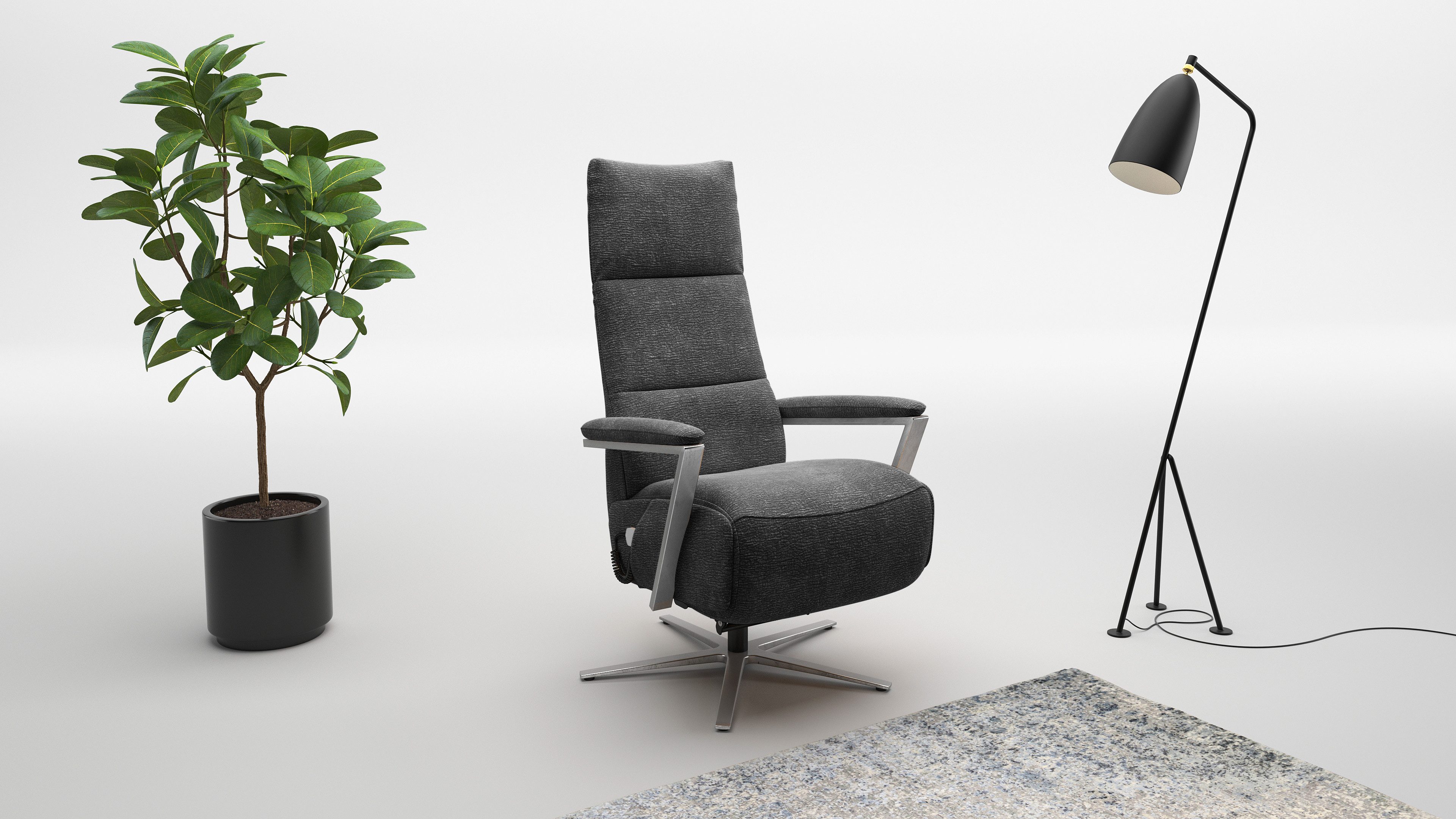 sit&more TV-Sessel Vario Comfort, inkl. Kopfteilverstellung & 360° Drehfunktion, mit Gasdruck, Höhe der Armlehnen 64cm