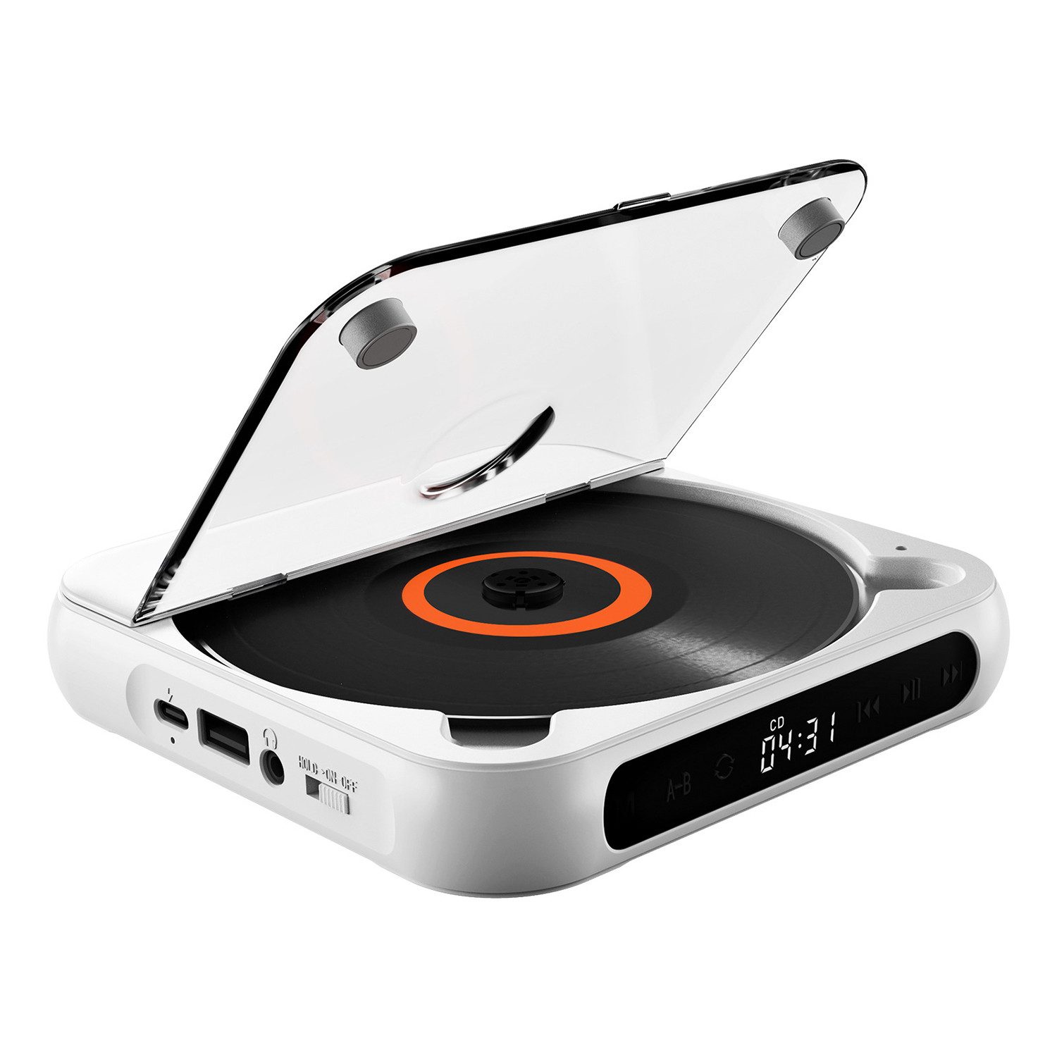 Fyrove CD-Player tragbar mit Bluetooth 5.3, externem Verstärker CD-Player (Bluetooth, Staubschutz,Kopfhörerbuchse für Geschenk,Zuhause)