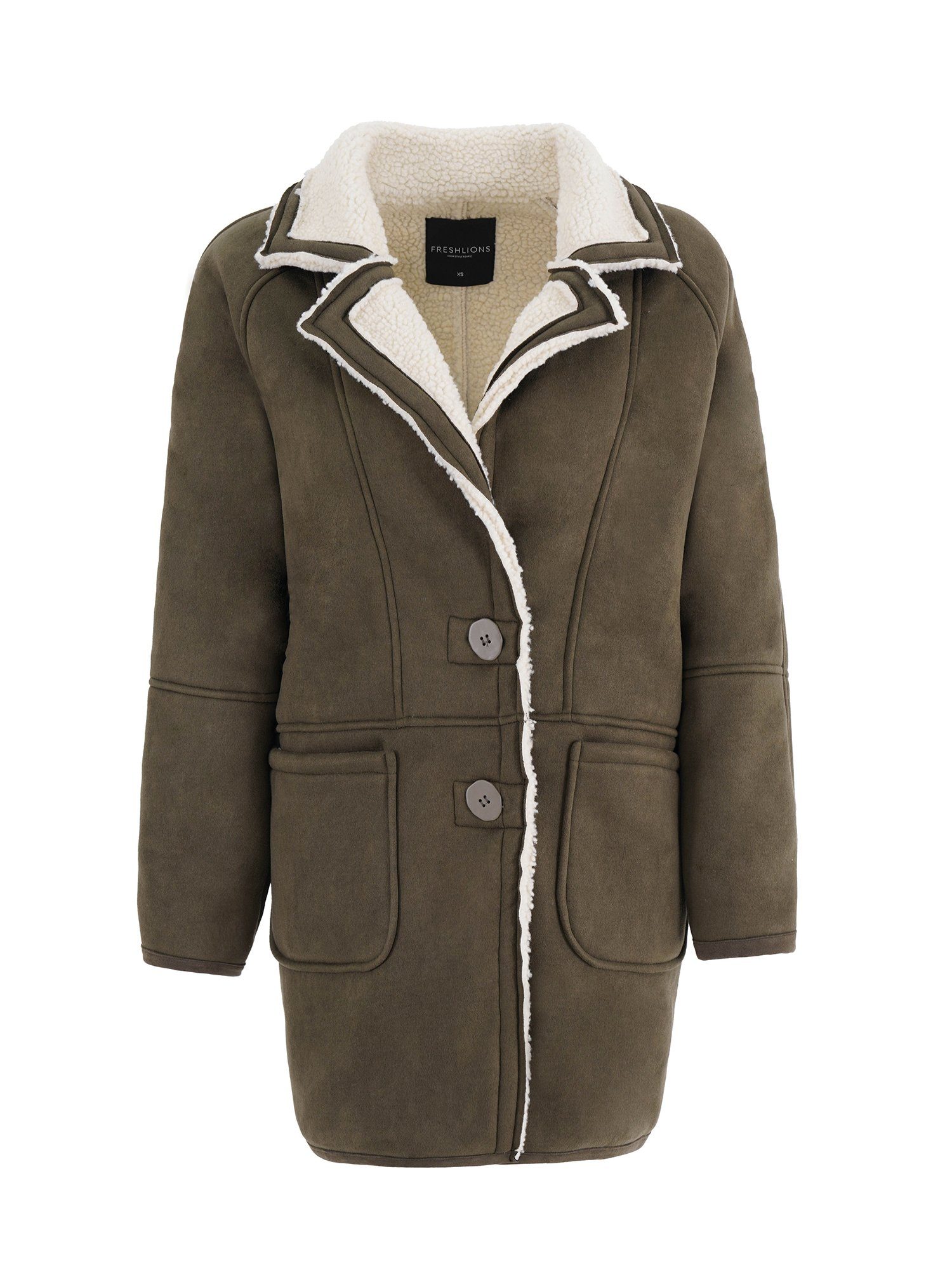 khaki Suede Freshlions Coat Freshlions Wintermantel