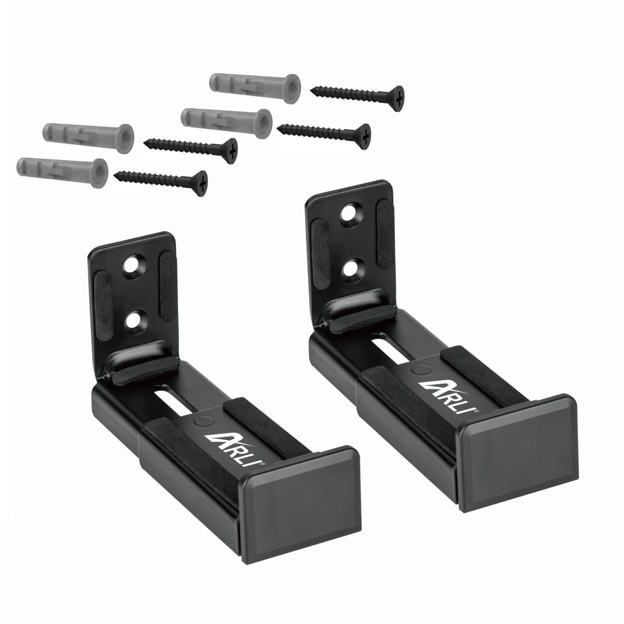 ARLI Soundbar-Halterung Universal Soundbar Wandhalterung verstellbar, (Packung, 1-tlg., 1er Halterung Set, chwarz für Lautsprecher / Soundbar Wandhalter)