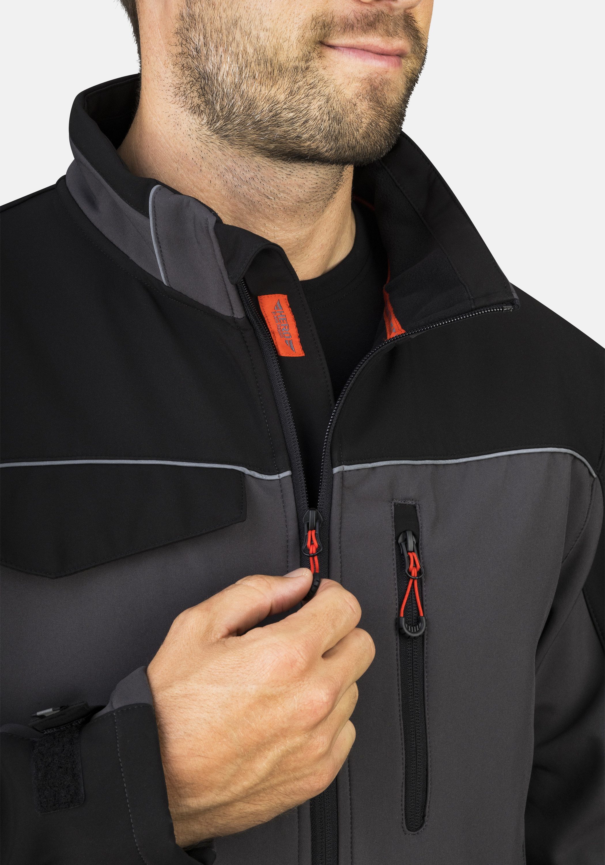 HERO by John Medoox Softshelljacke JOEL Softshelljacke Sherpa fleece Straight Fit Casual Sherpa für Herren